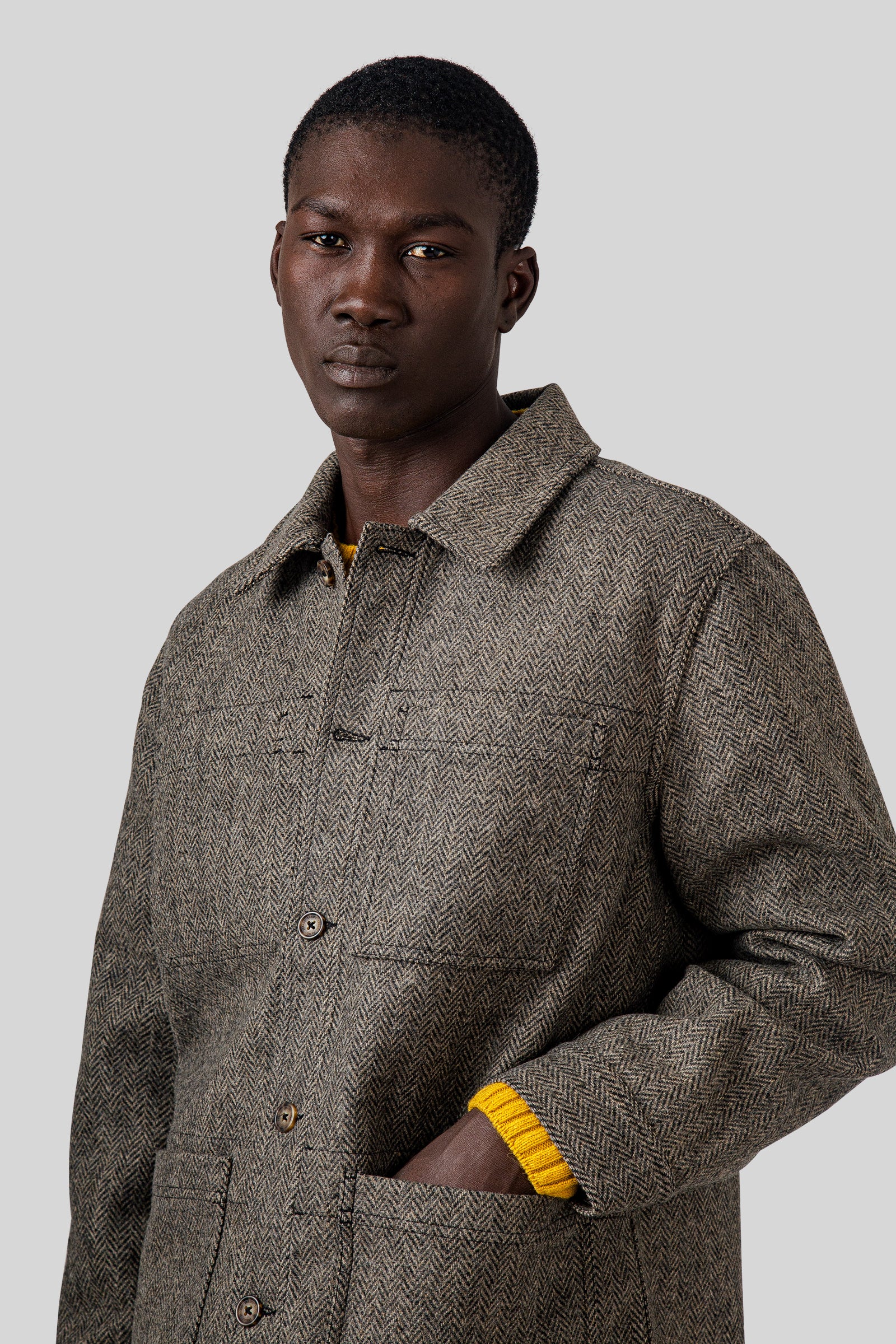 Dorr Wool Herringbone Overshirt - 6
