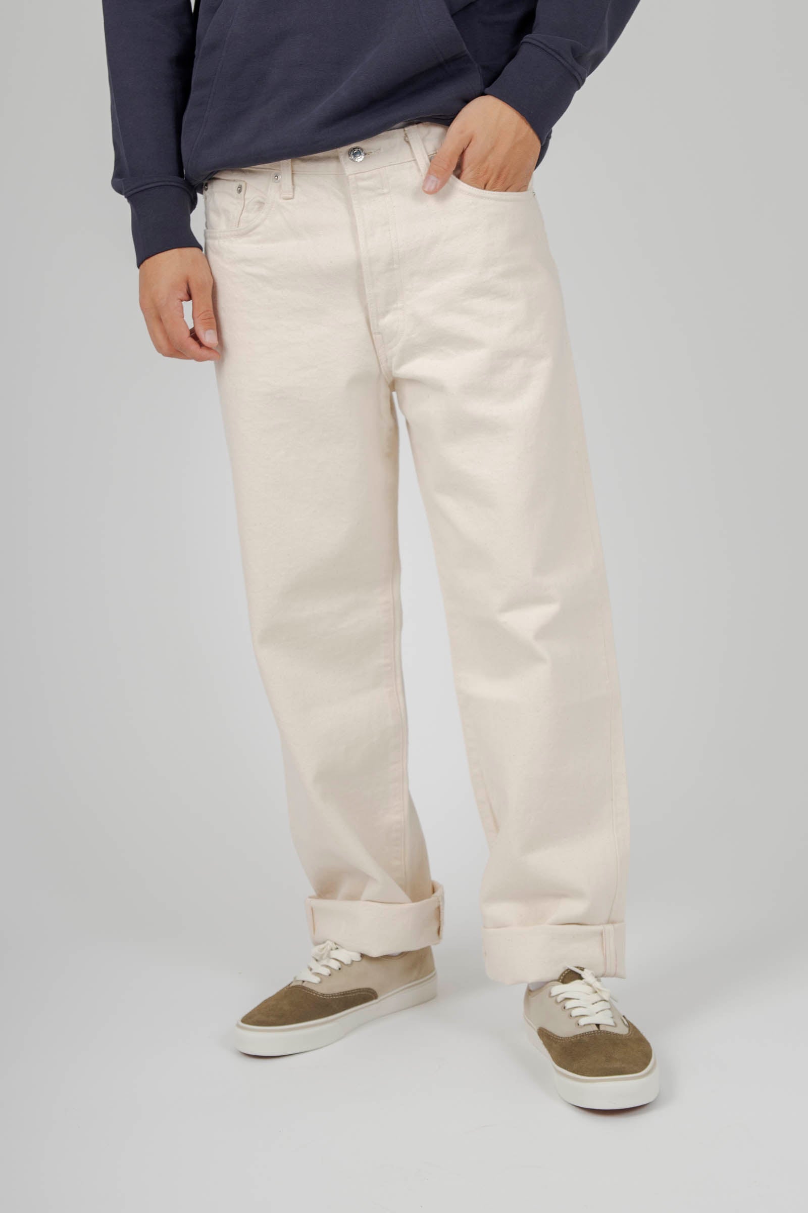 Edwin Jeans Loose Fit Japan Bianco Off Uomo - 6