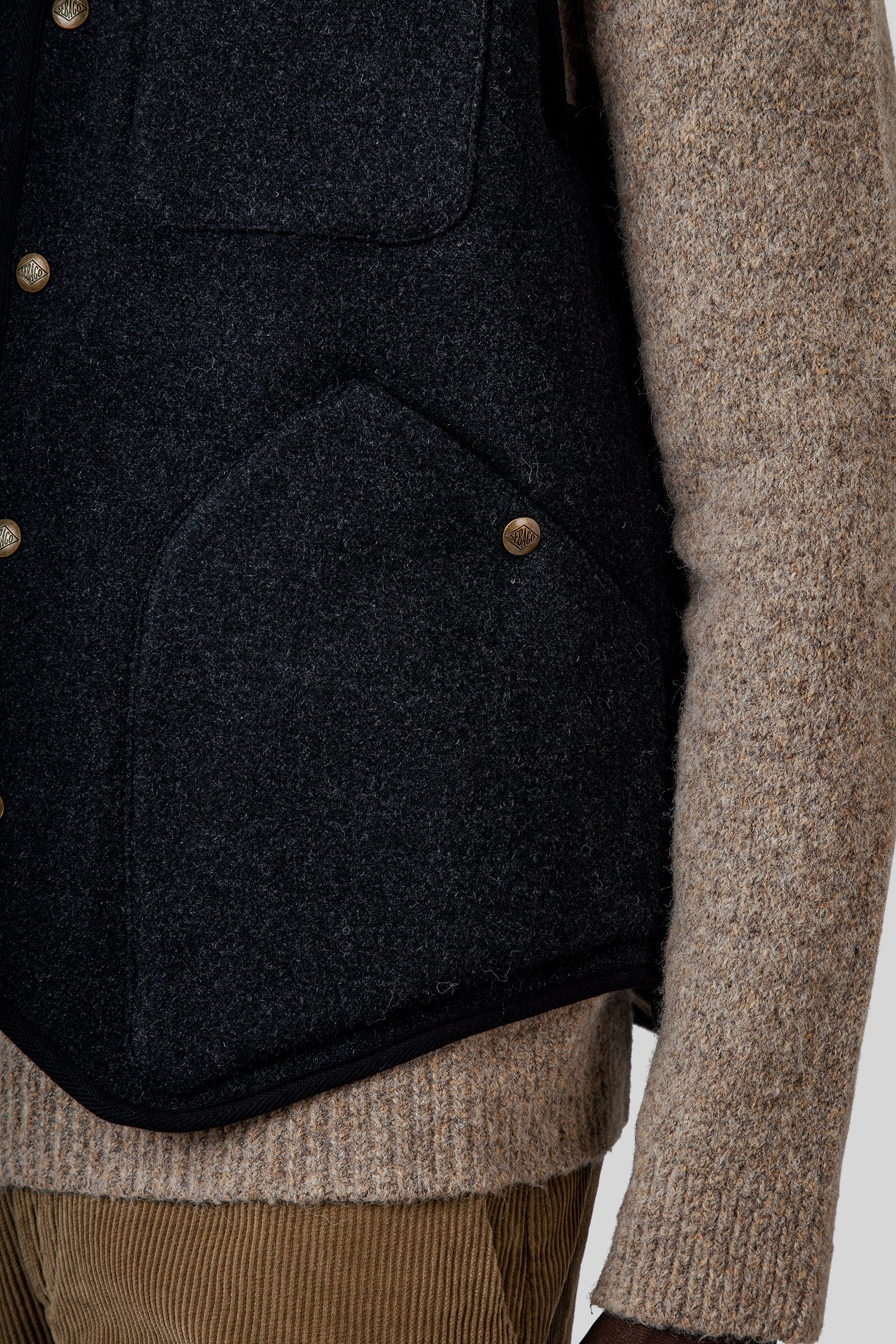 Sebago Gilet Wildriver Wool Grigio Uomo - 4