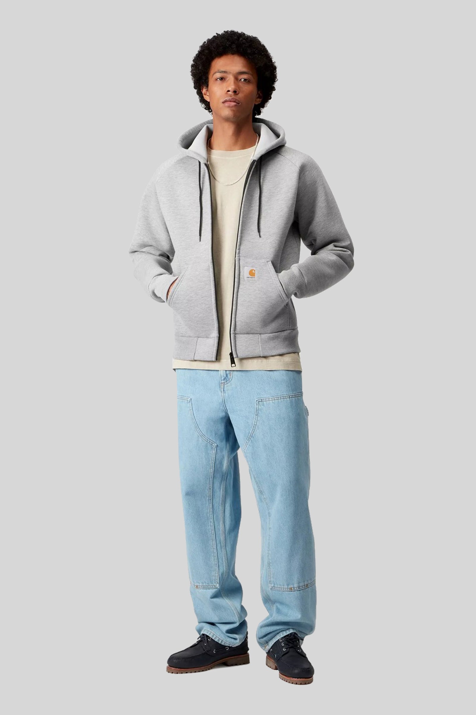 Carhartt Wip Car-lux Hooded Jacket Grigio Chiaro Uomo - 2