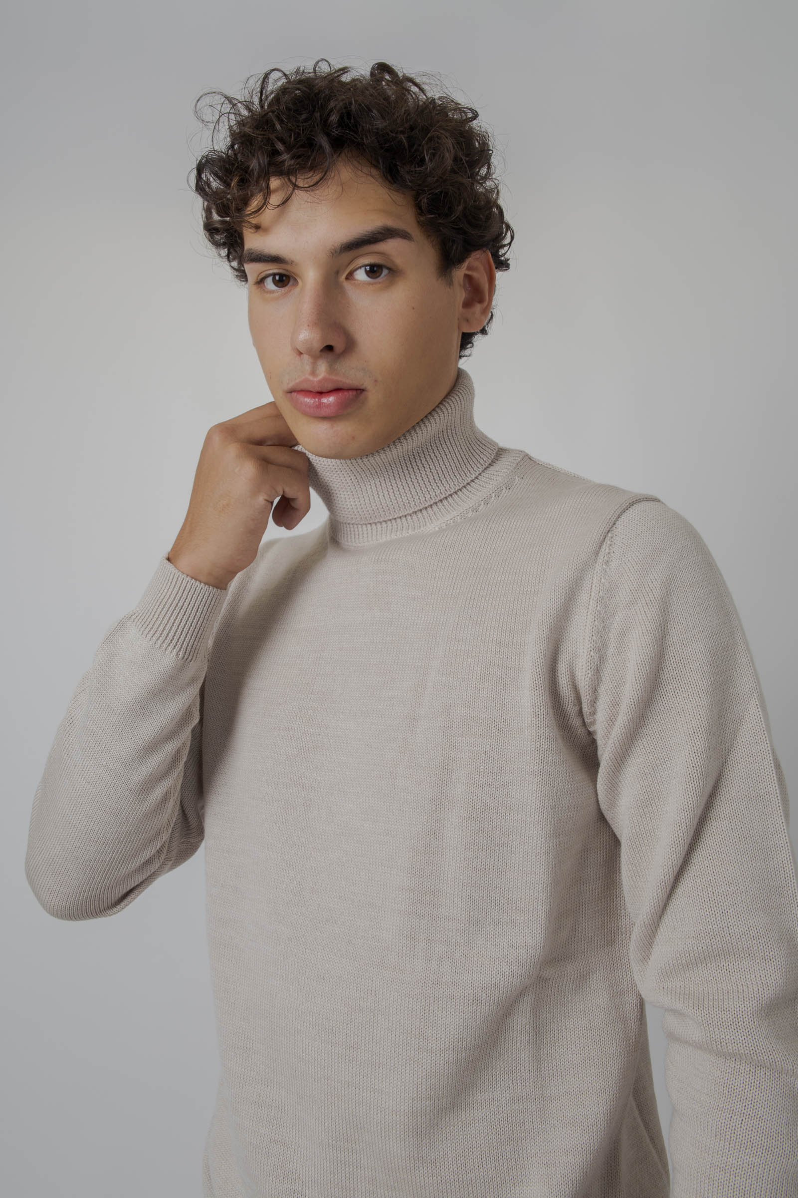 Roberto Collina Maglia Dolcevita Beige Uomo - 1