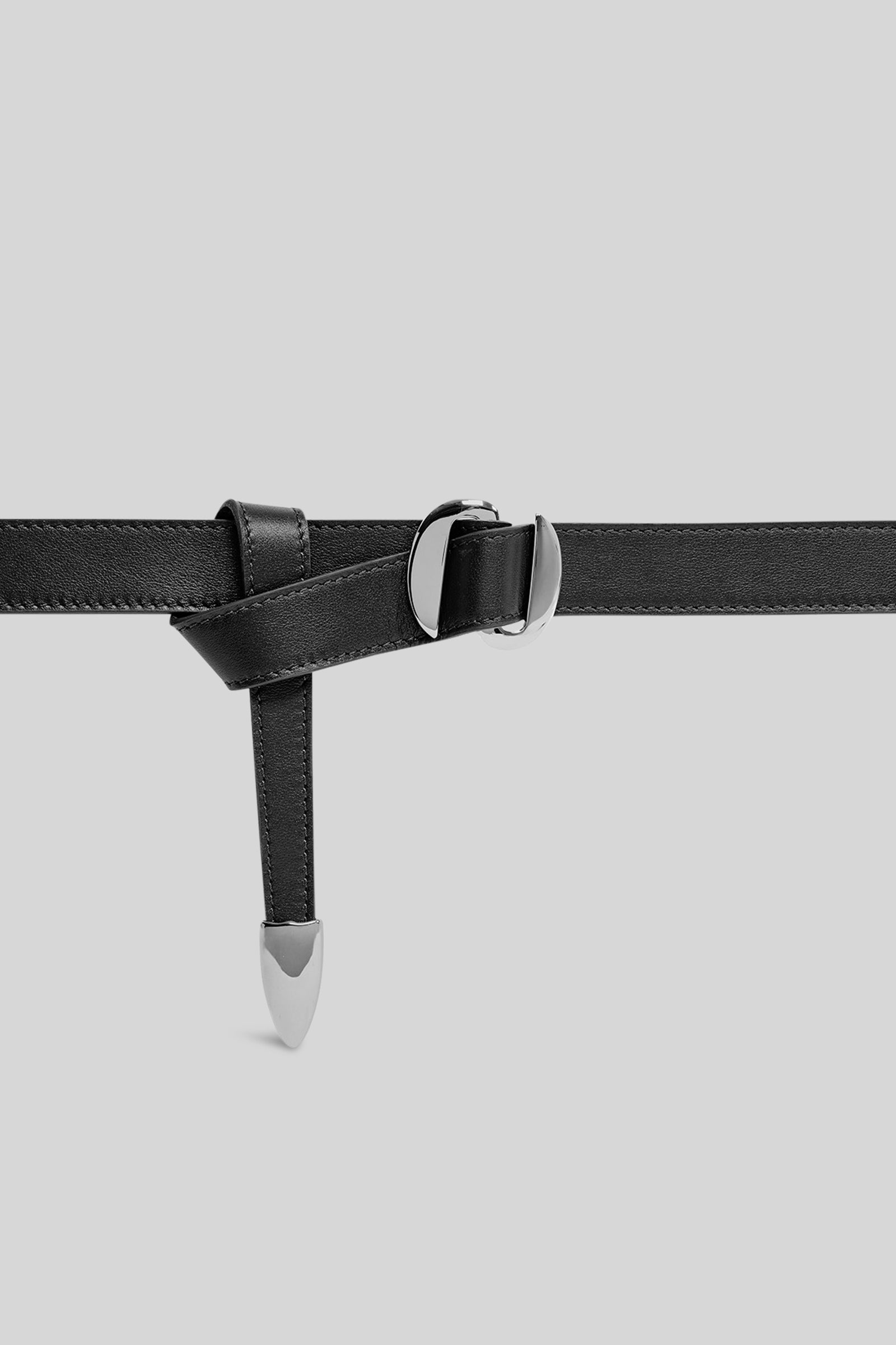 Orciani Cintura Punta Lunga In Pelle Nappa Nero Donna - 2