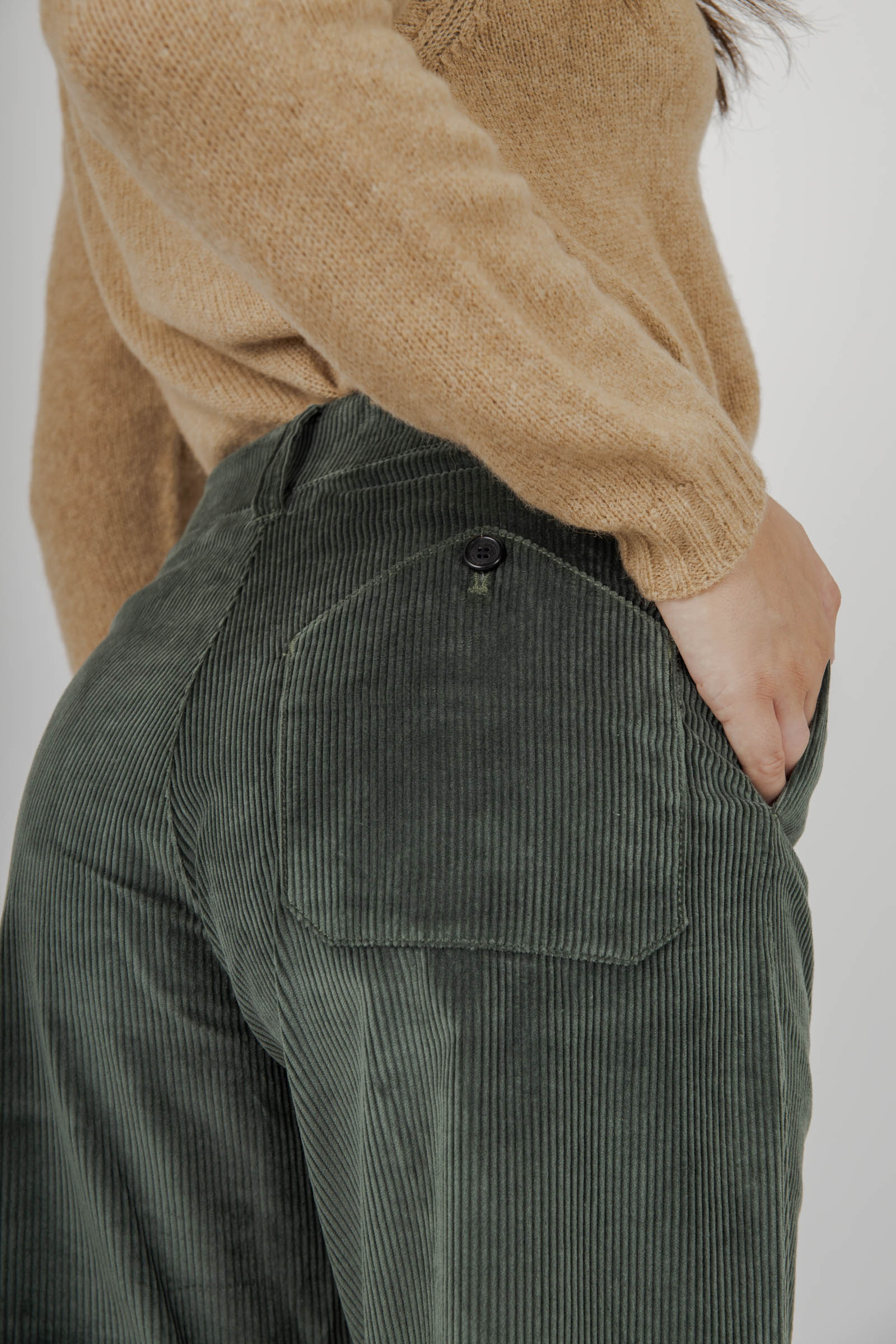 Department Five Pantalone Due Velluto Verde Donna - 2