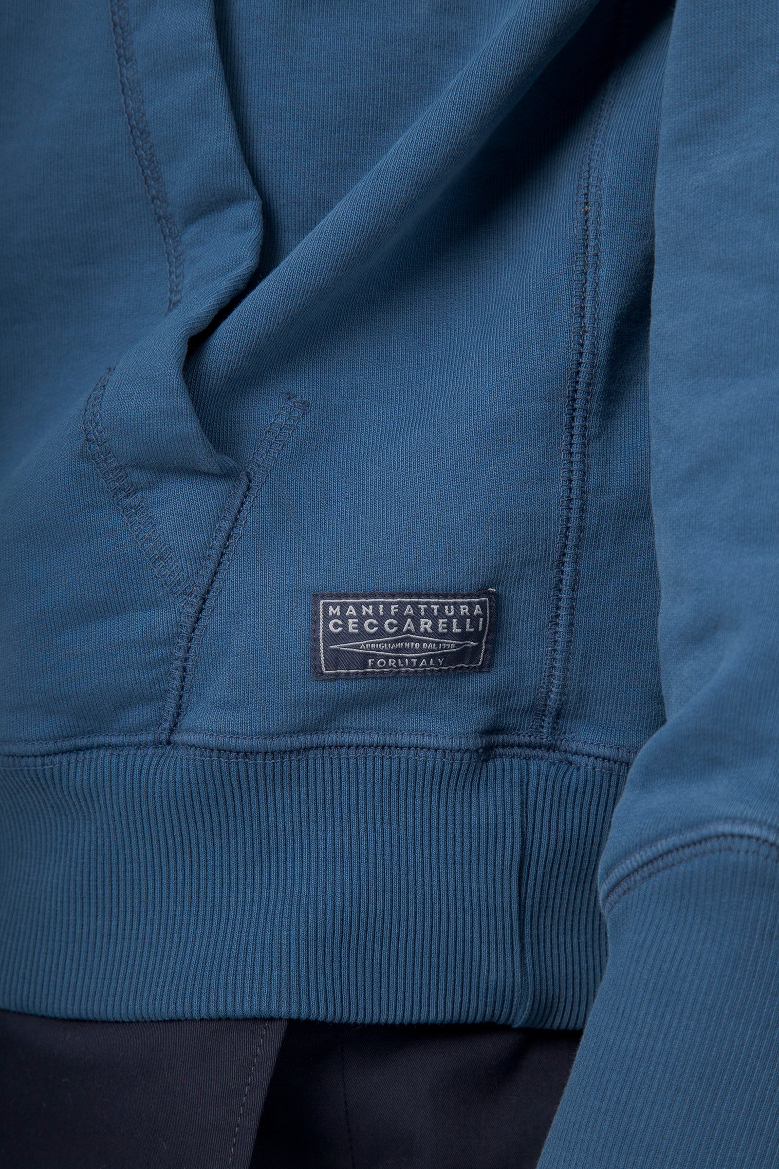 Manifattura Ceccarelli Felpa Hooded Avio Uomo - 6