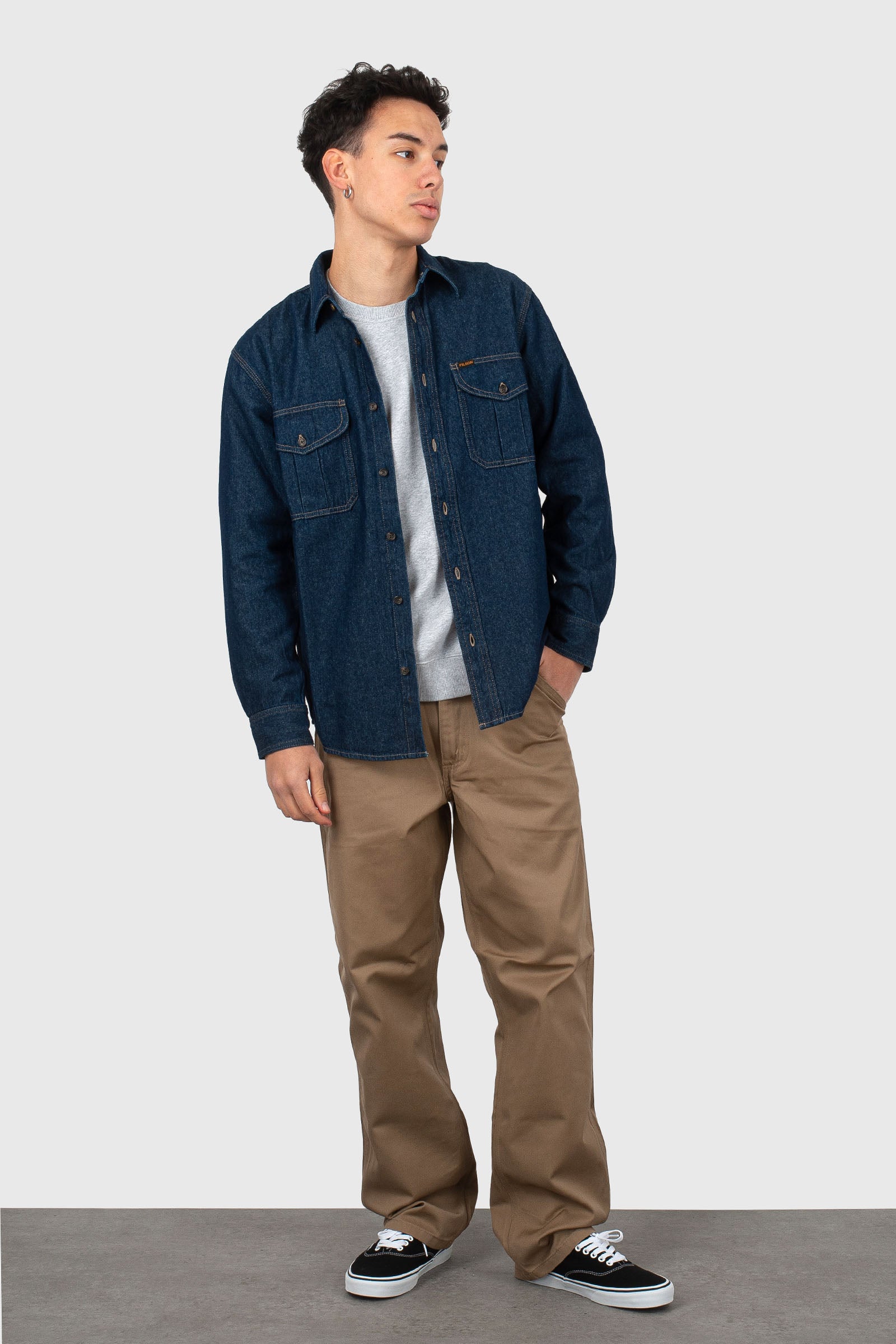 Filson Denim Giude Shirt Blu Scuro Uomo - 7