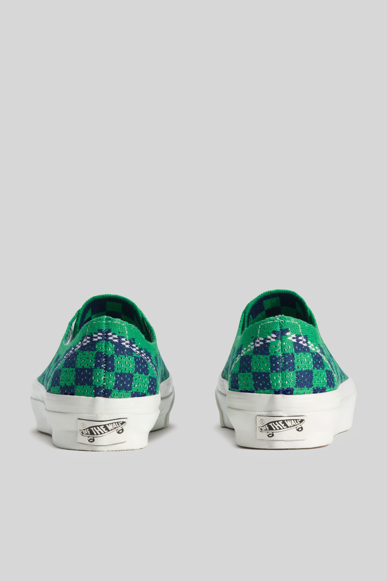 Vans "off The Wall" Sneaker Premium Authentic Checkerboard Blu/verde Unisex - 4