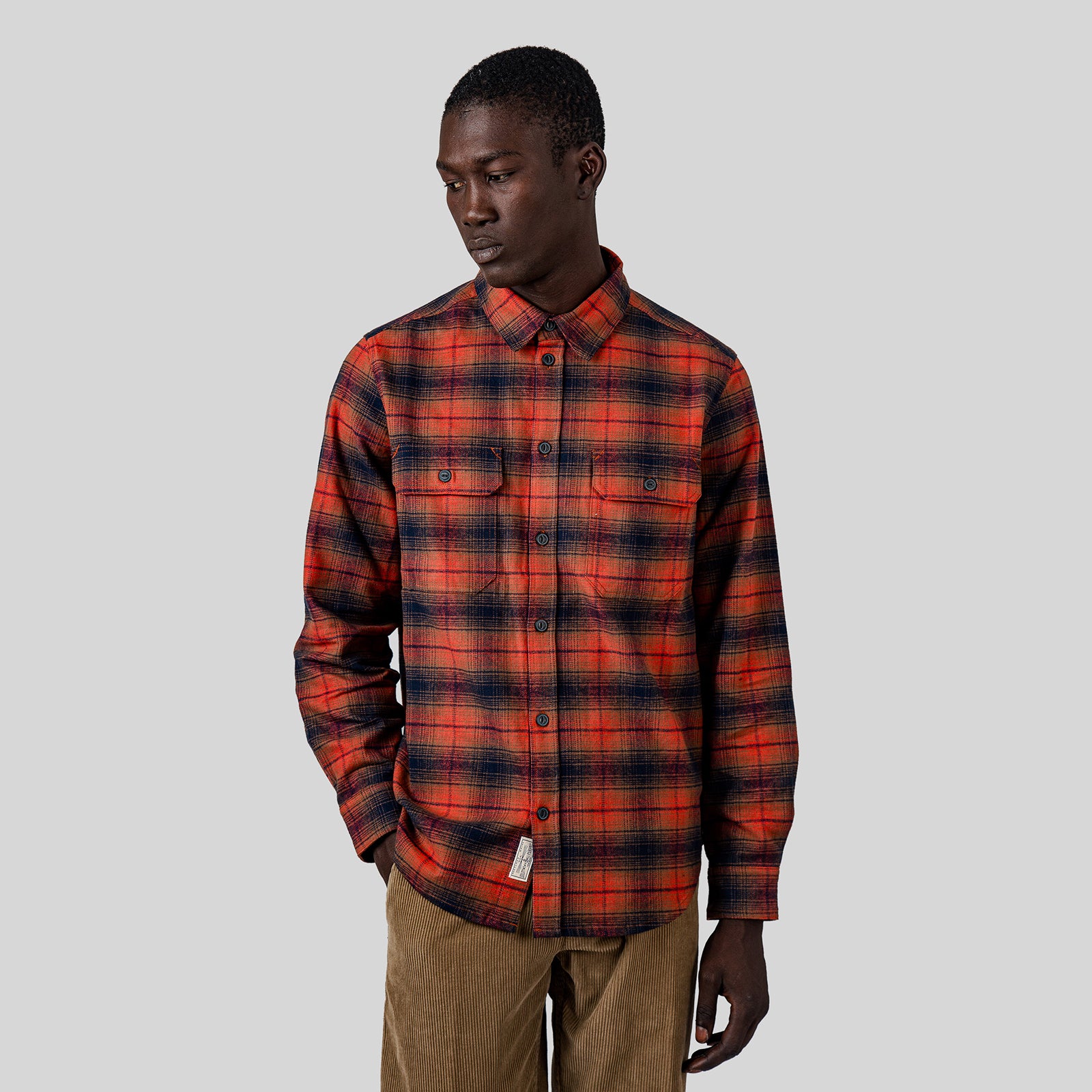 Sebago Camicia Check Mizzen Marrone/arancio Unisex - 8