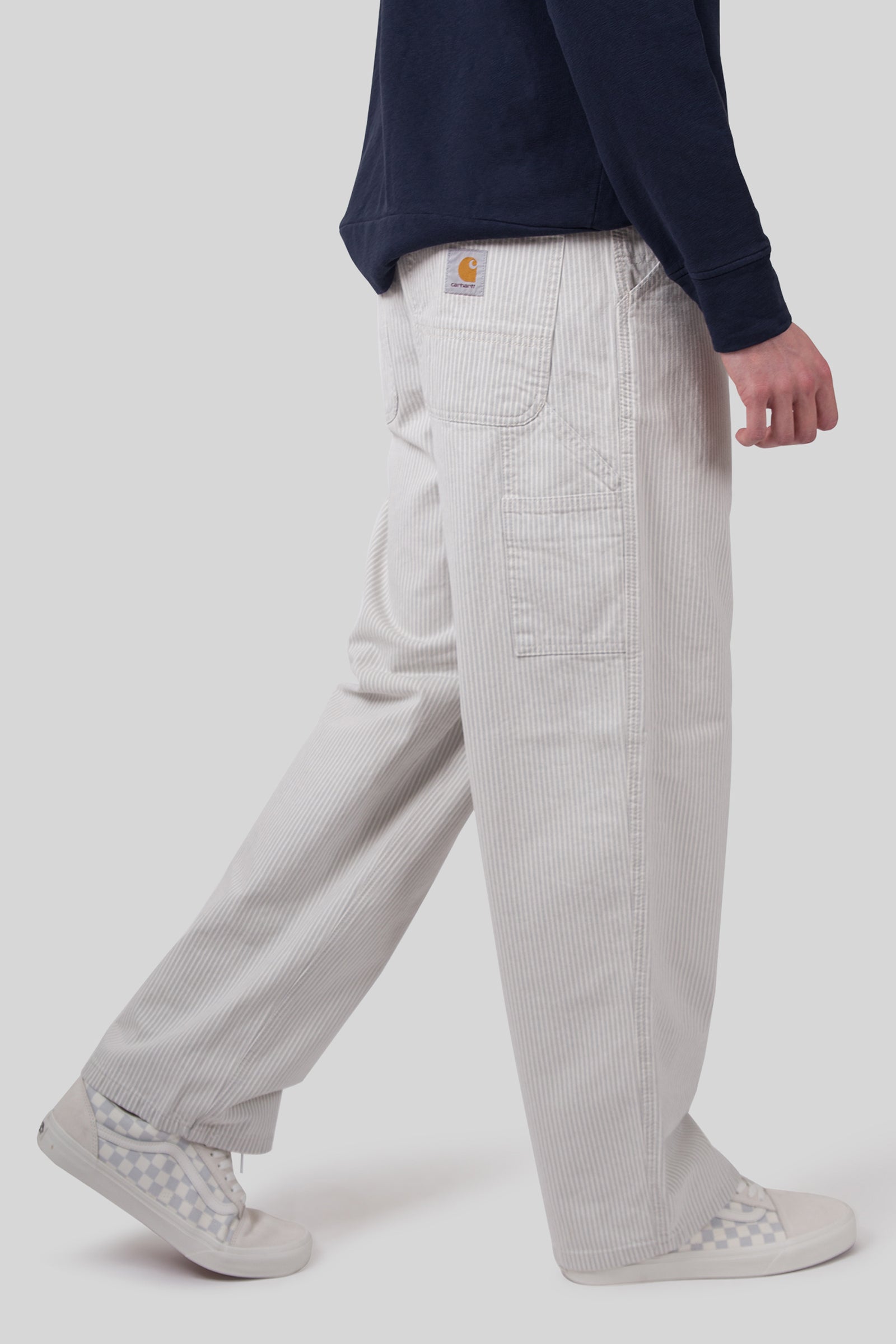 Carhartt Wip Mercer Single Knee Pant Stripe Bianco/grigio Uomo