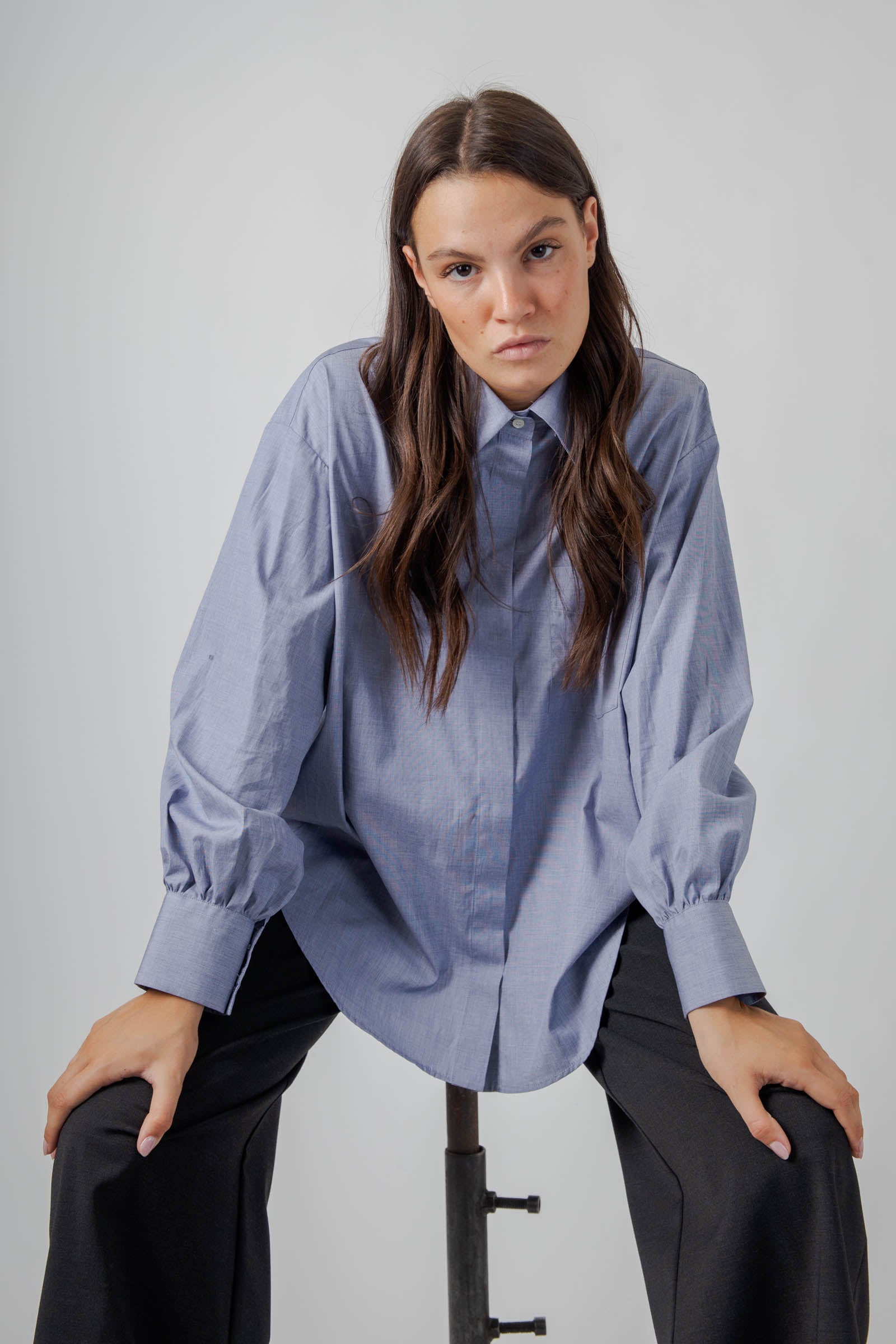 Aspesi Camicia Chambray Blu Medio Donna - 2