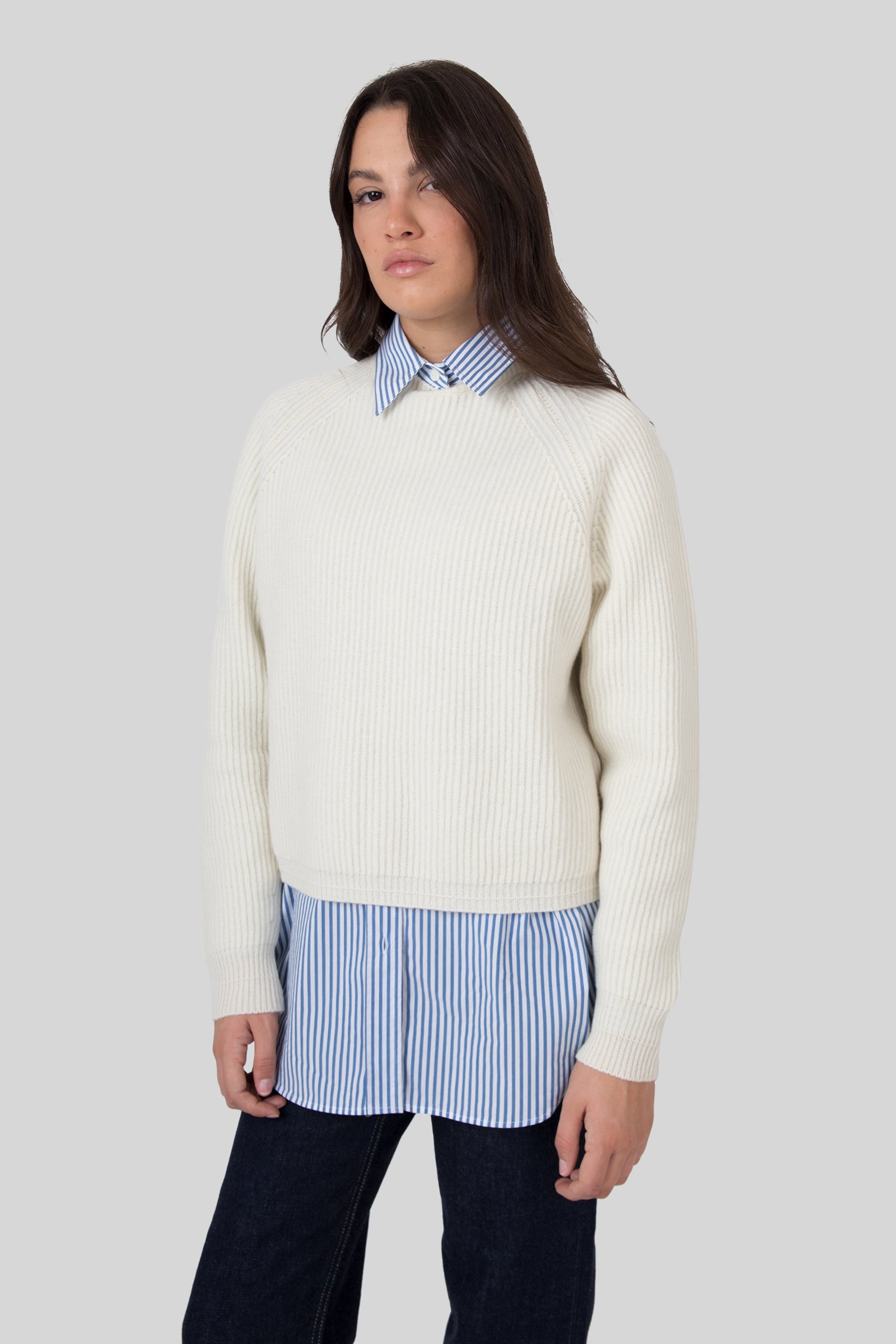 Grifoni Maglia Girocollo Inglese Panna Donna - 3