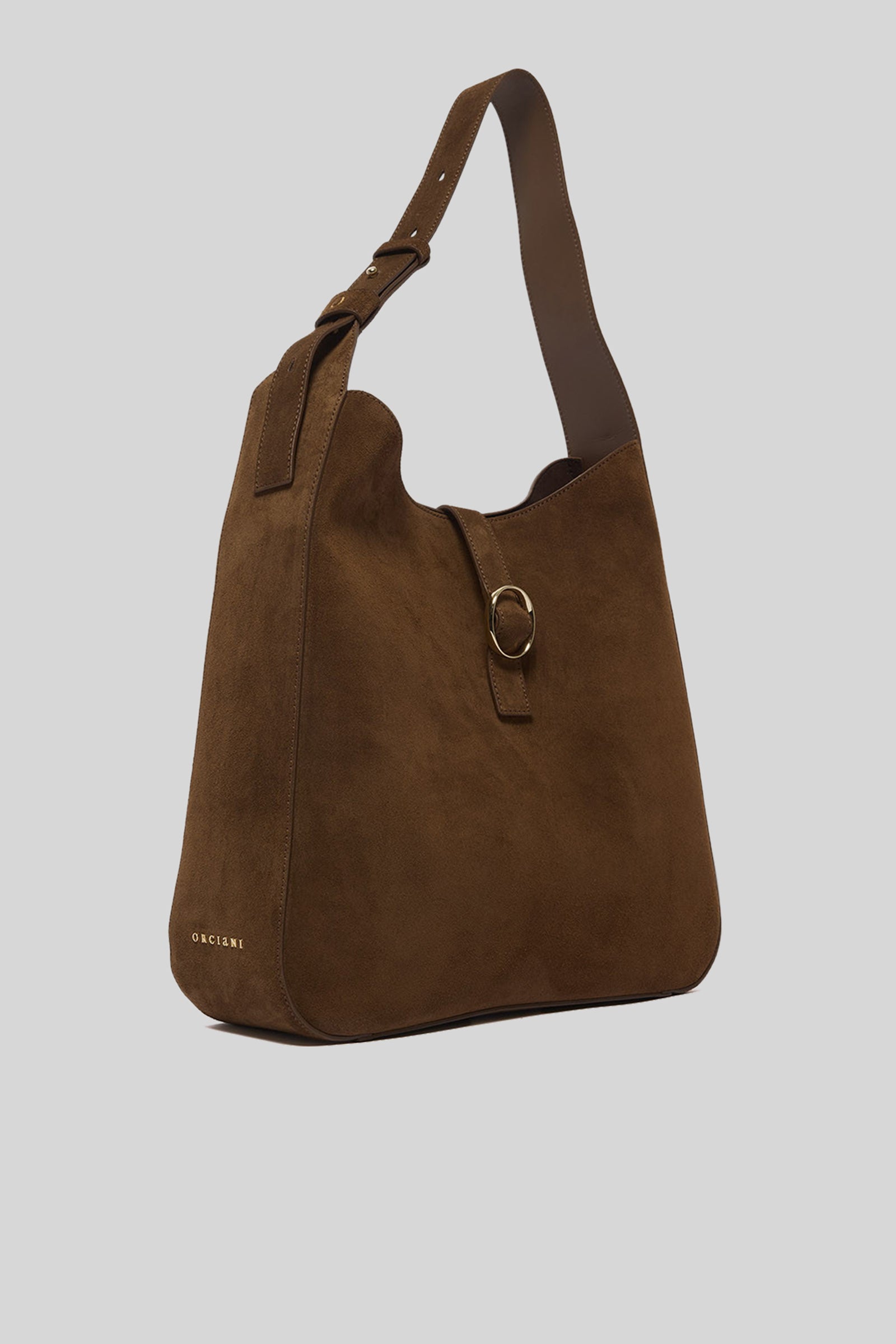 Orciani Borsa Gea Peach In Suede Marrone Donna - 2