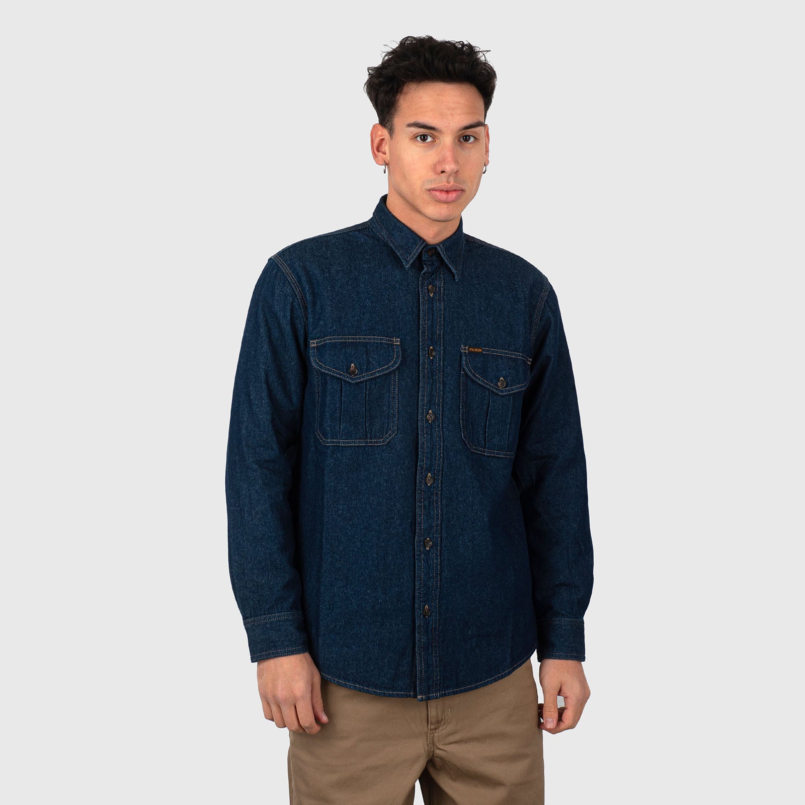 Filson Denim Giude Shirt Blu Scuro Uomo - 8