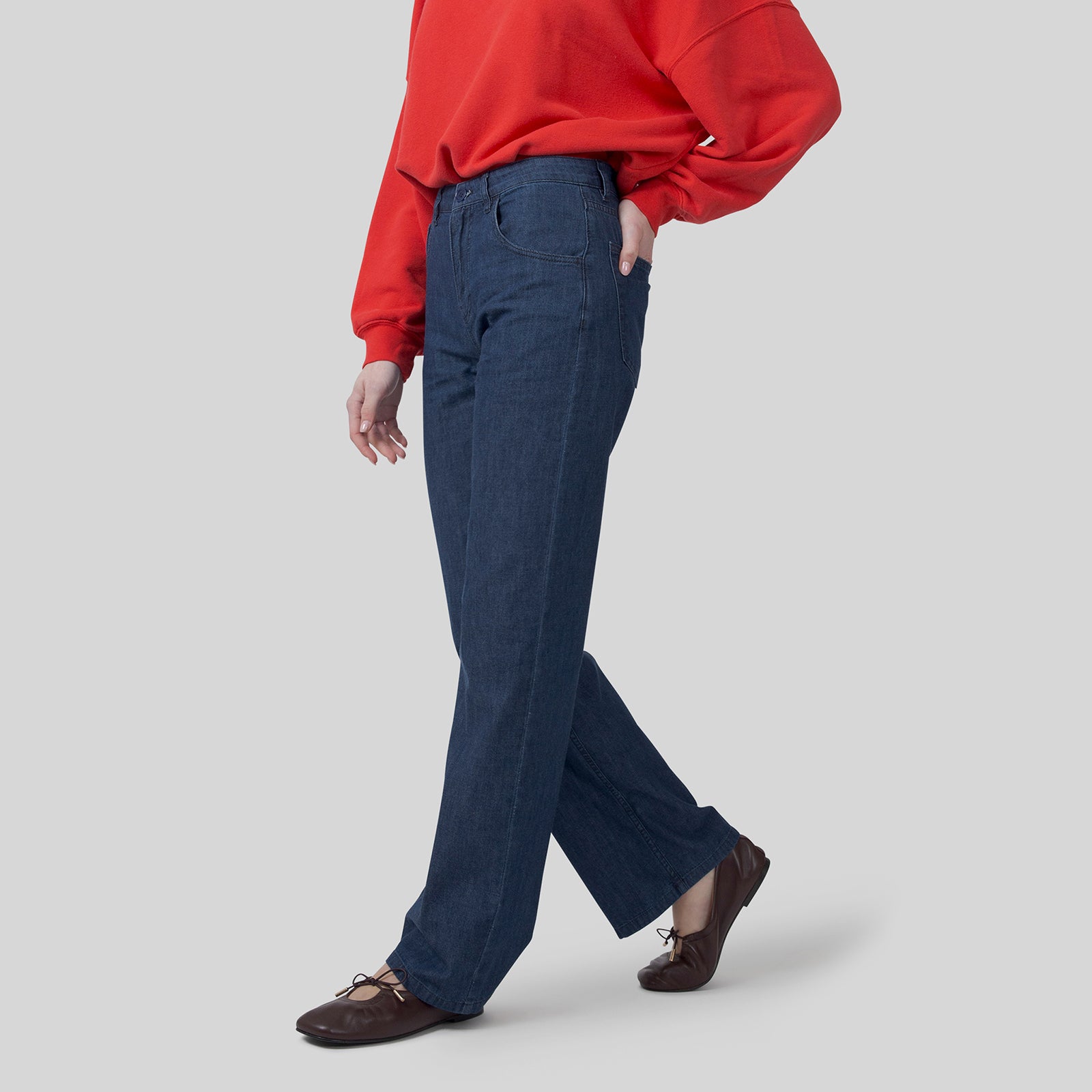 Aspesi Jeans Palazzo Blu Medio Donna - 7