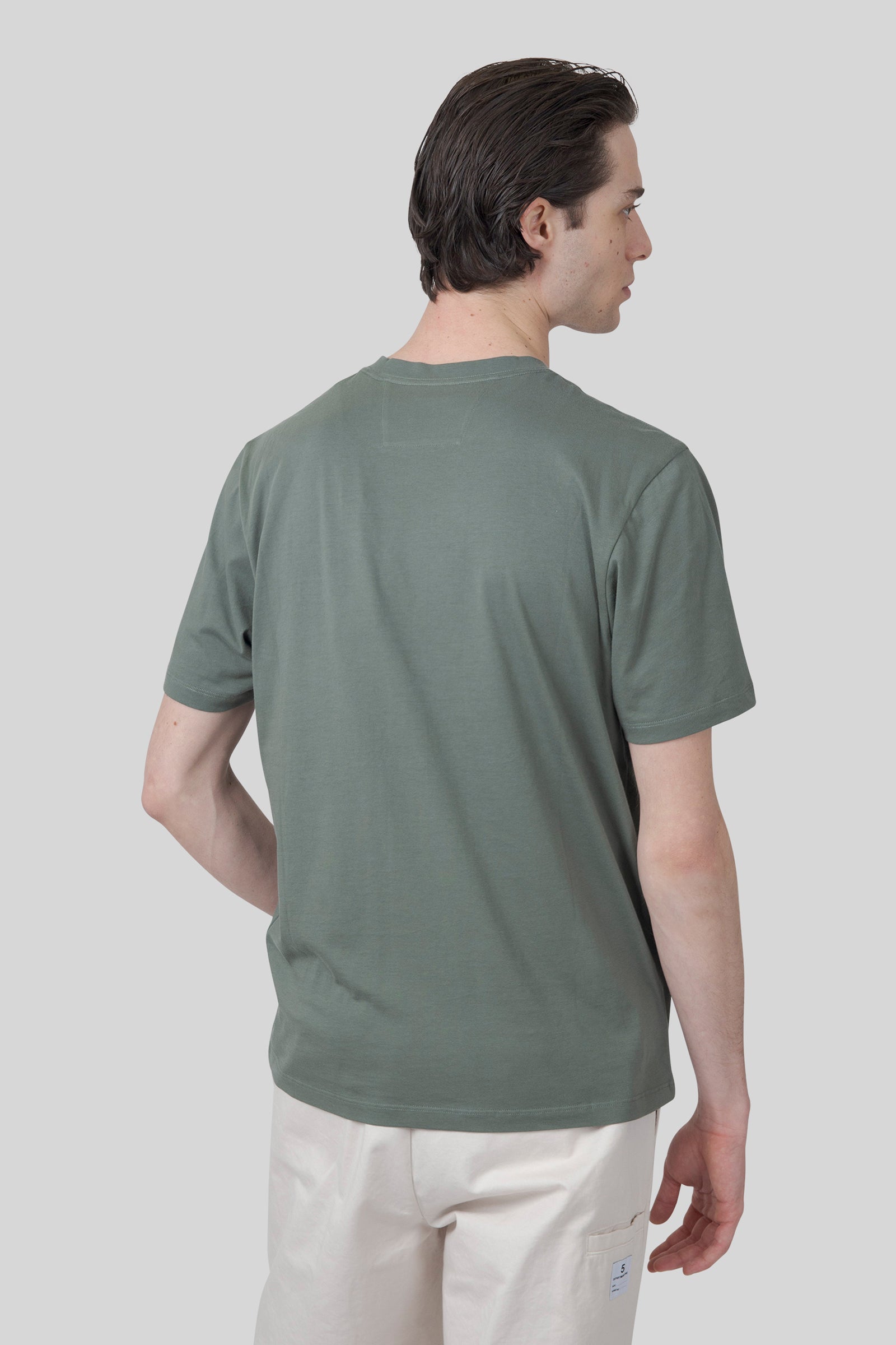 C.p. Company T-shirt 30/1 Jersey Logo Patch Verde Uomo - 5
