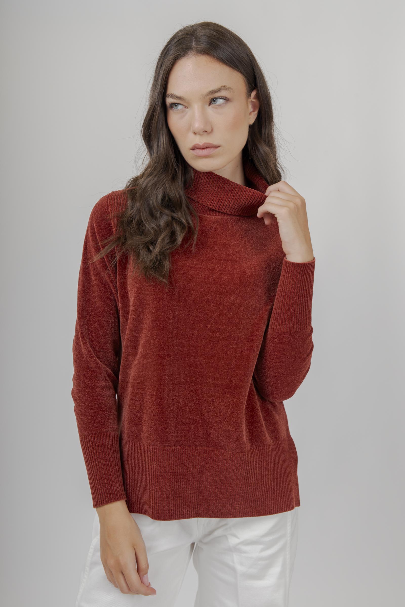 Velvet Vent Turtleneck Wom Sweater - 4