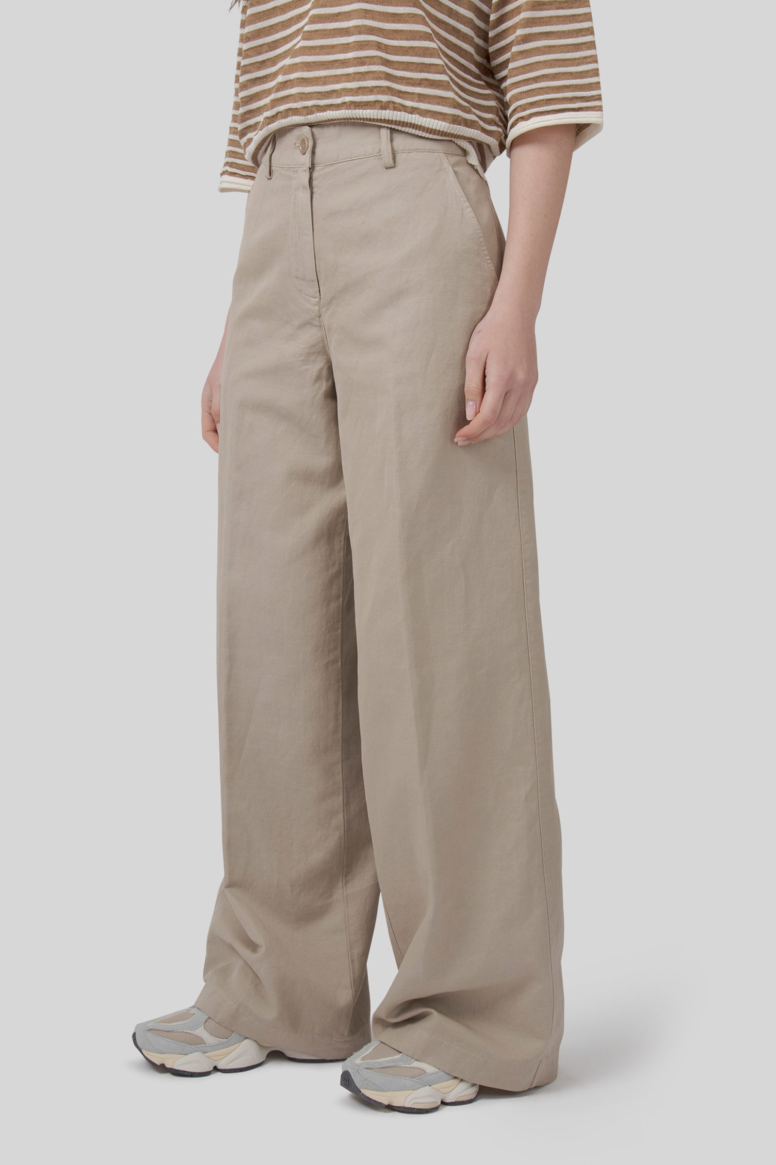 Cotton And Linen Gabardine Pant - 5