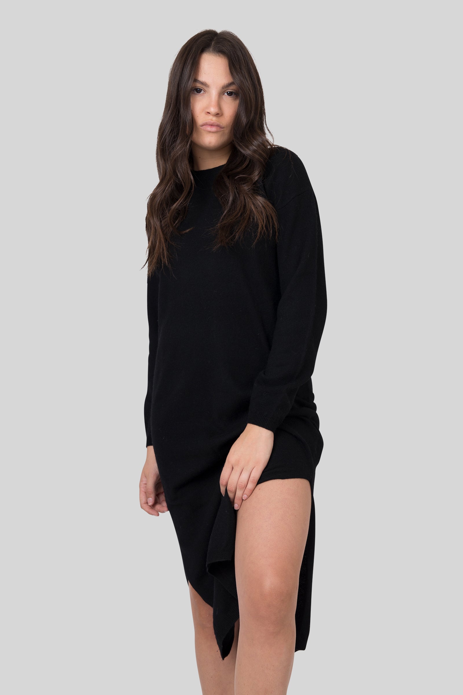 Absolut Cashmere Abito Vita Nero Donna - 6