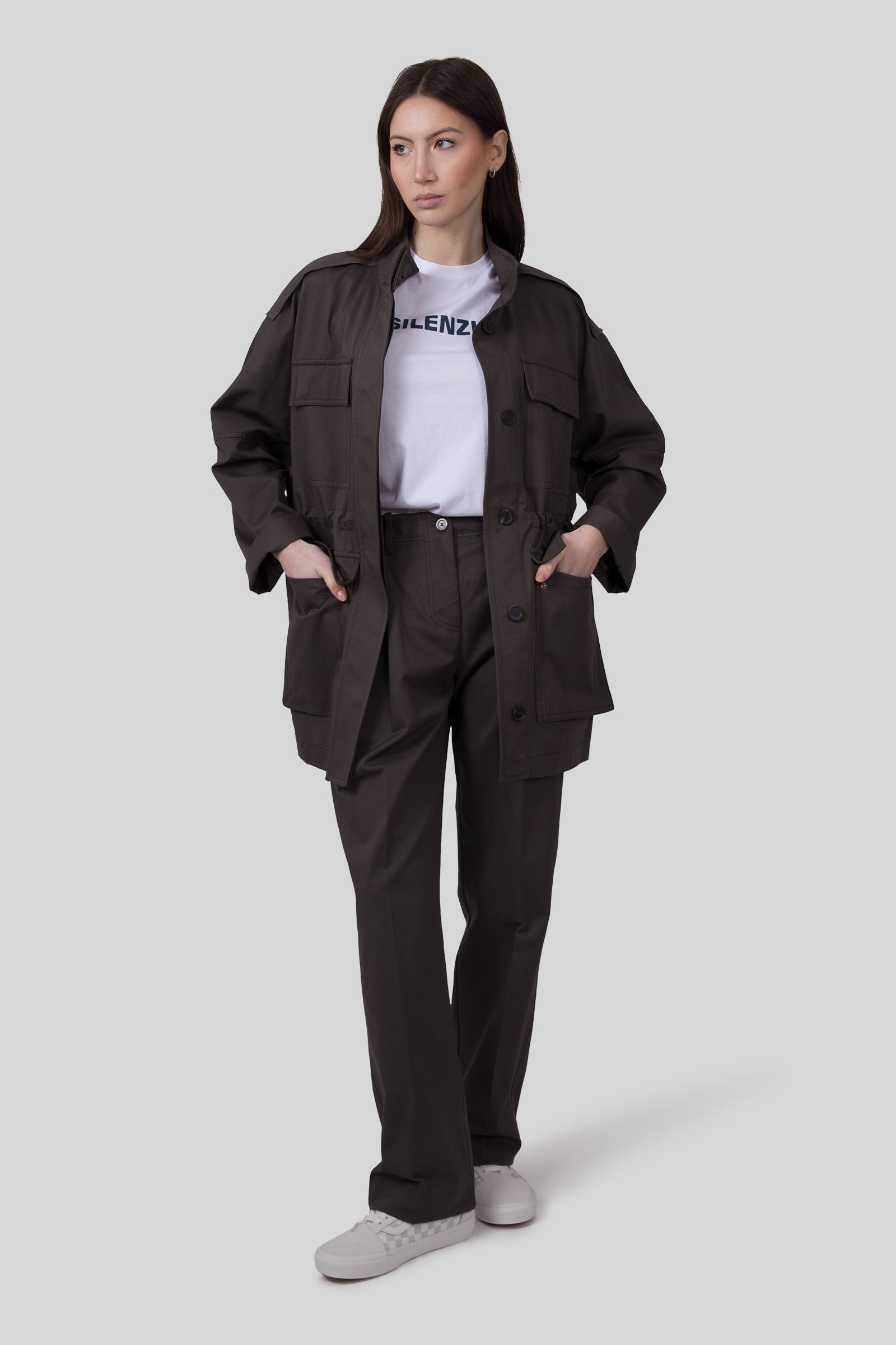 Semicouture Pantalone Sofia Verde Militare Donna - 7