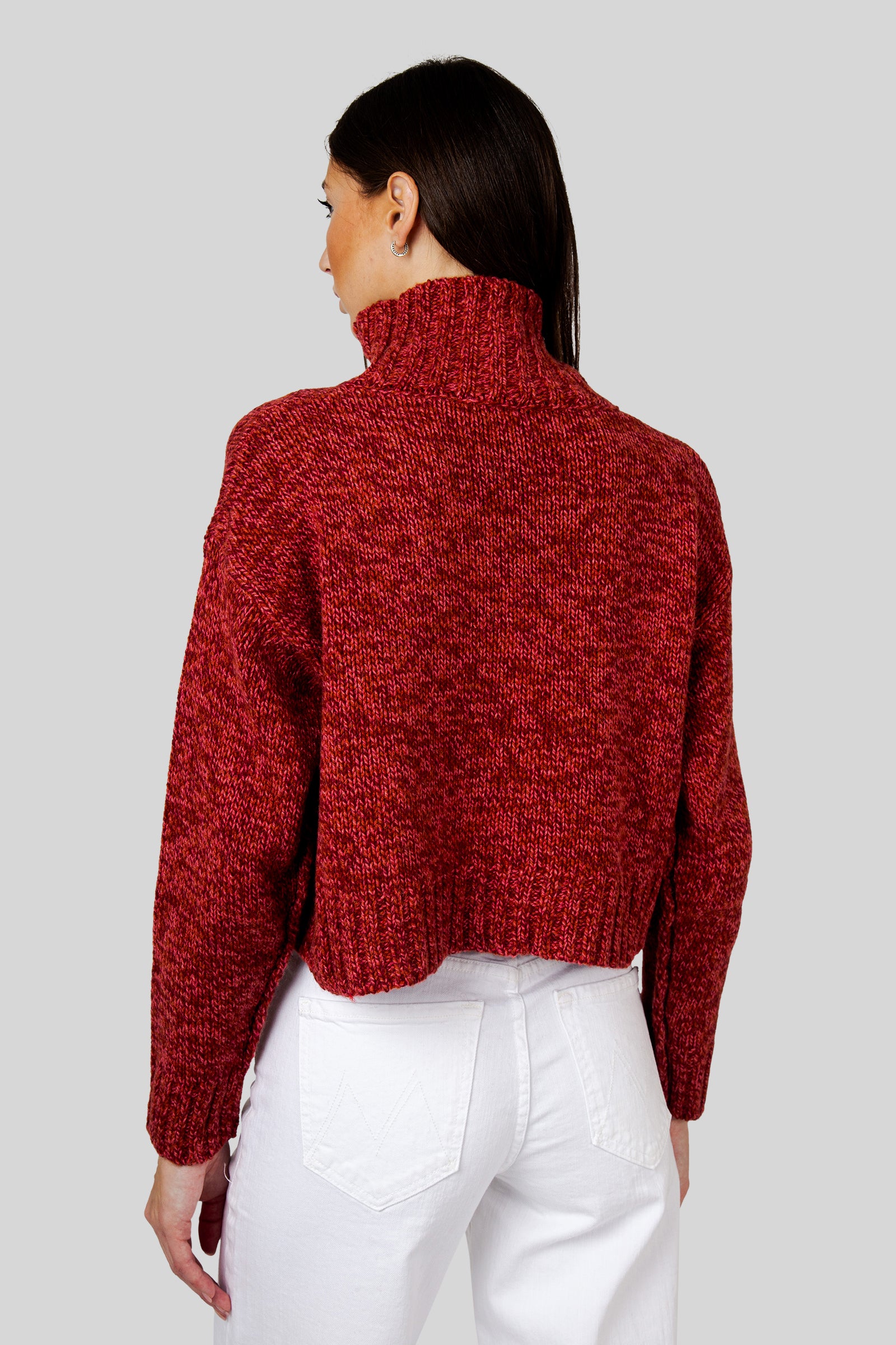 Roberto Collina Dolcevita Cropped Rosa/bordeaux Donna - 5