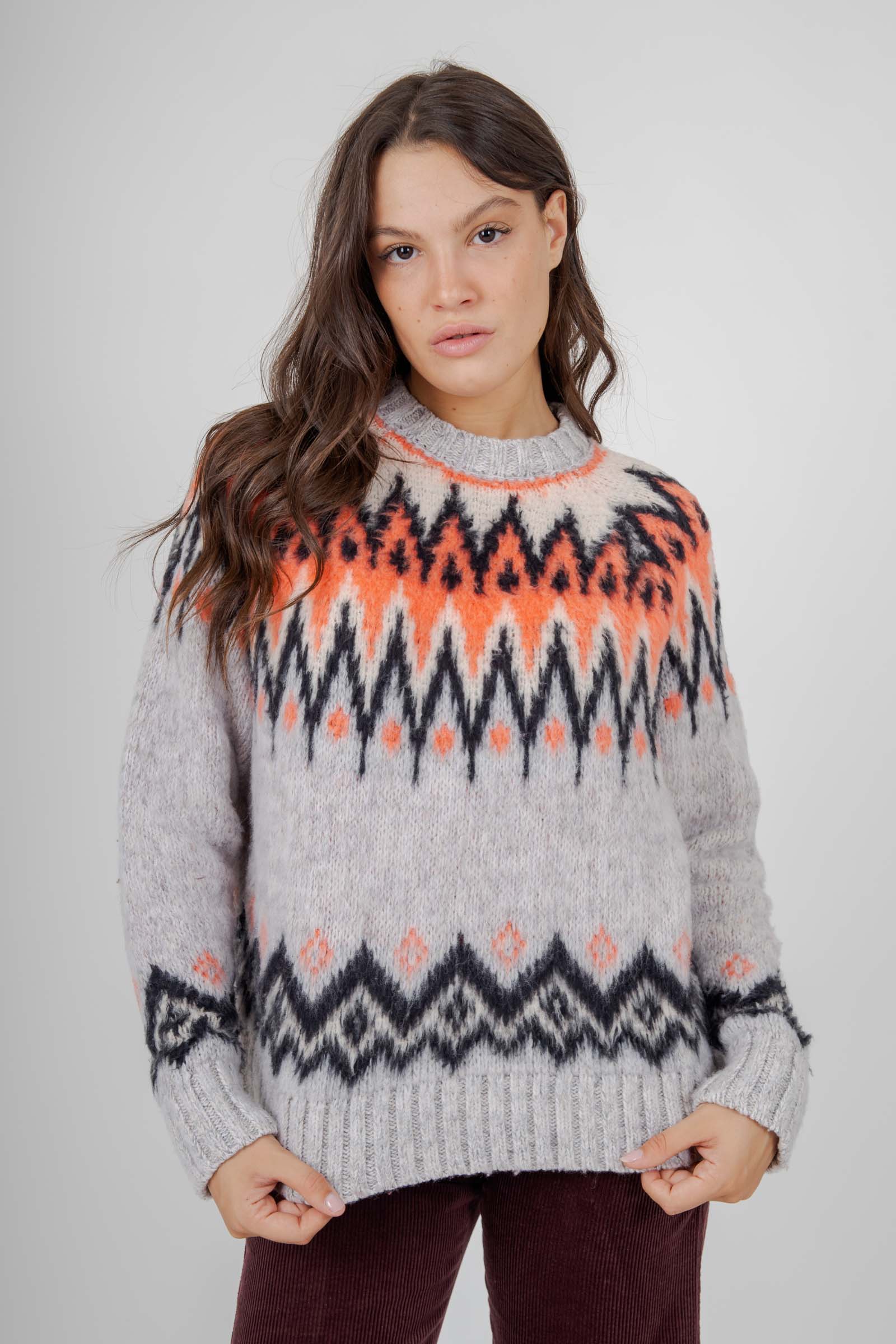 Roberto Collina Maglia Girocollo Jacquard Rosa Donna - 2