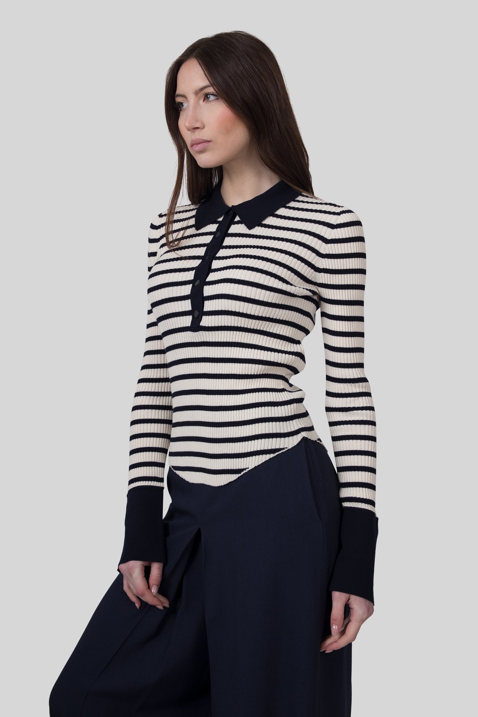 Semicouture Polo Aida Beige/blu Donna - 6