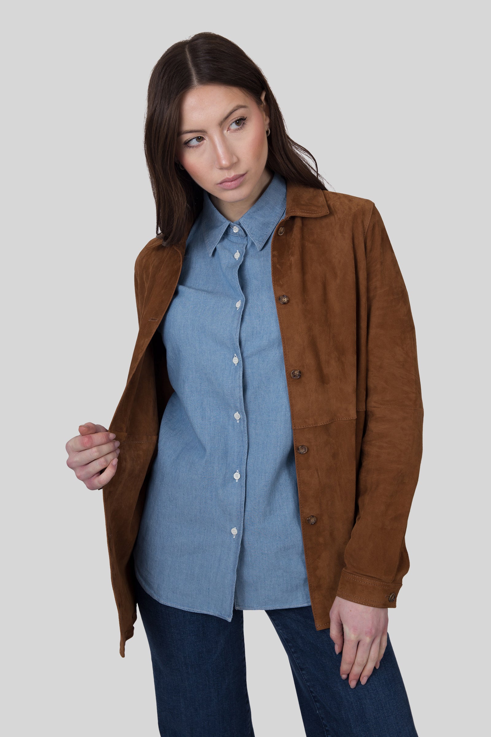 Aspesi Camicia In Popeline Di Cotone Denim Chiaro Donna - 2