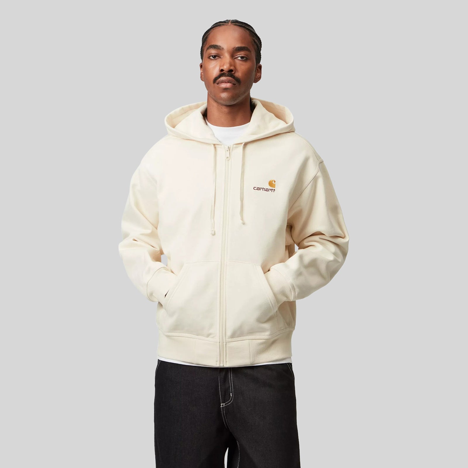 Carhartt Wip Hooded American Script Jacket Naturale Uomo - 4