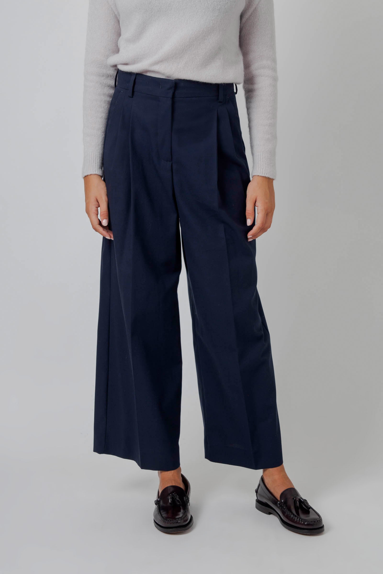 Weekend Max Mara Pantalone In Puro Cotone Vettura Blu Donna - 5