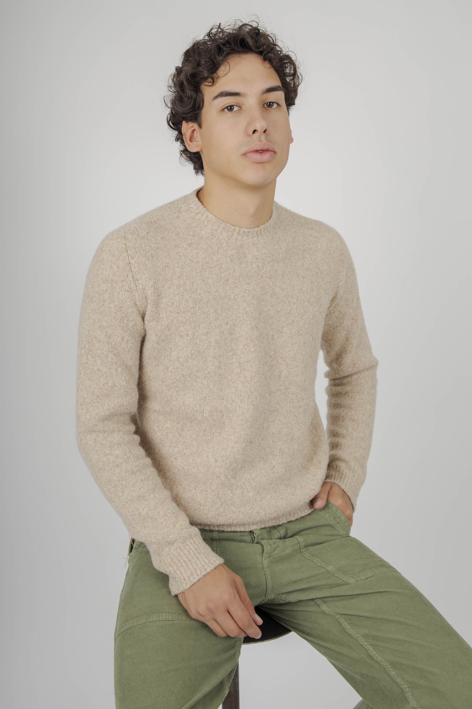 Roberto Collina Maglia Girocollo Swg Sabbia Uomo - 1