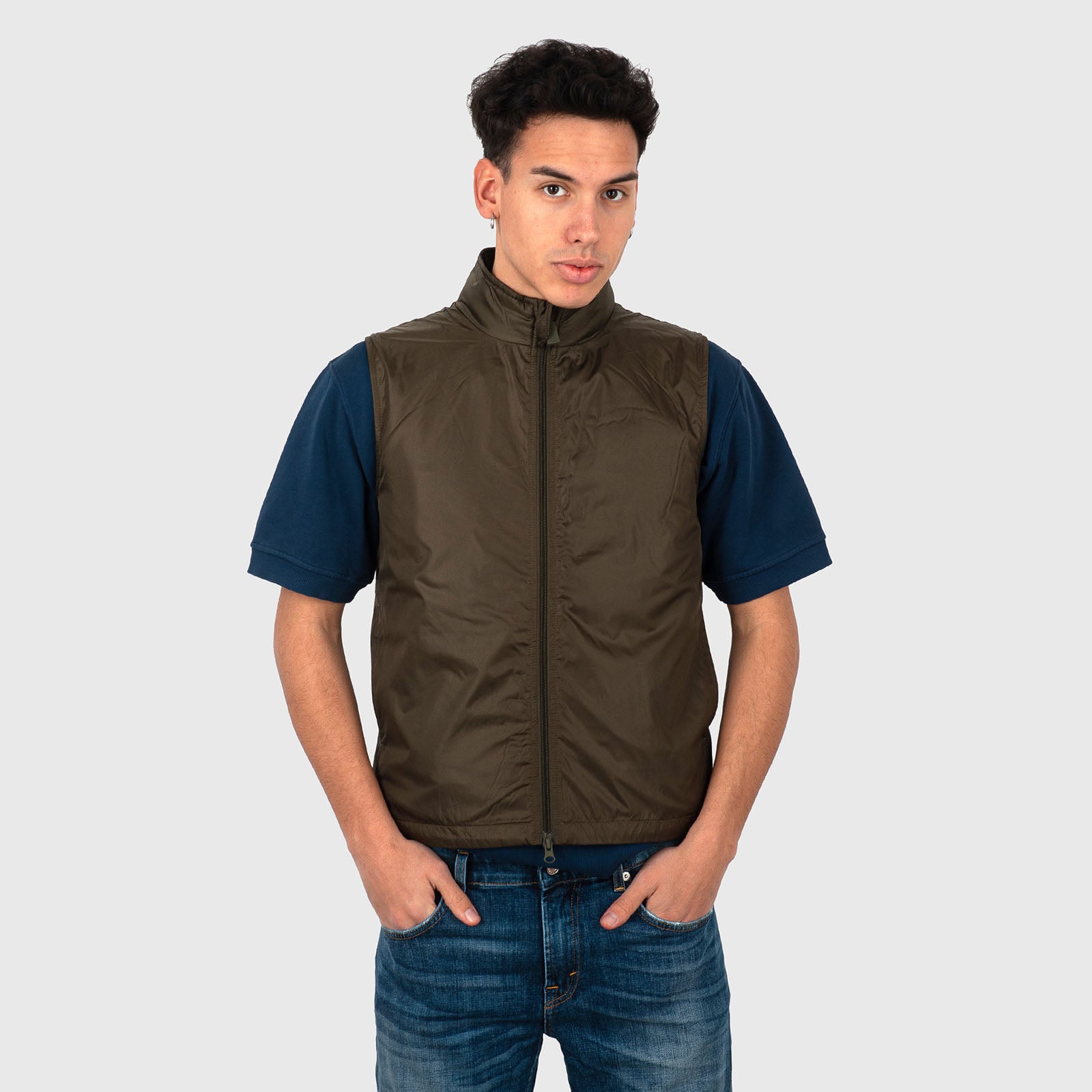 Aspesi Gilet Vernes Verde Militare Uomo - 8