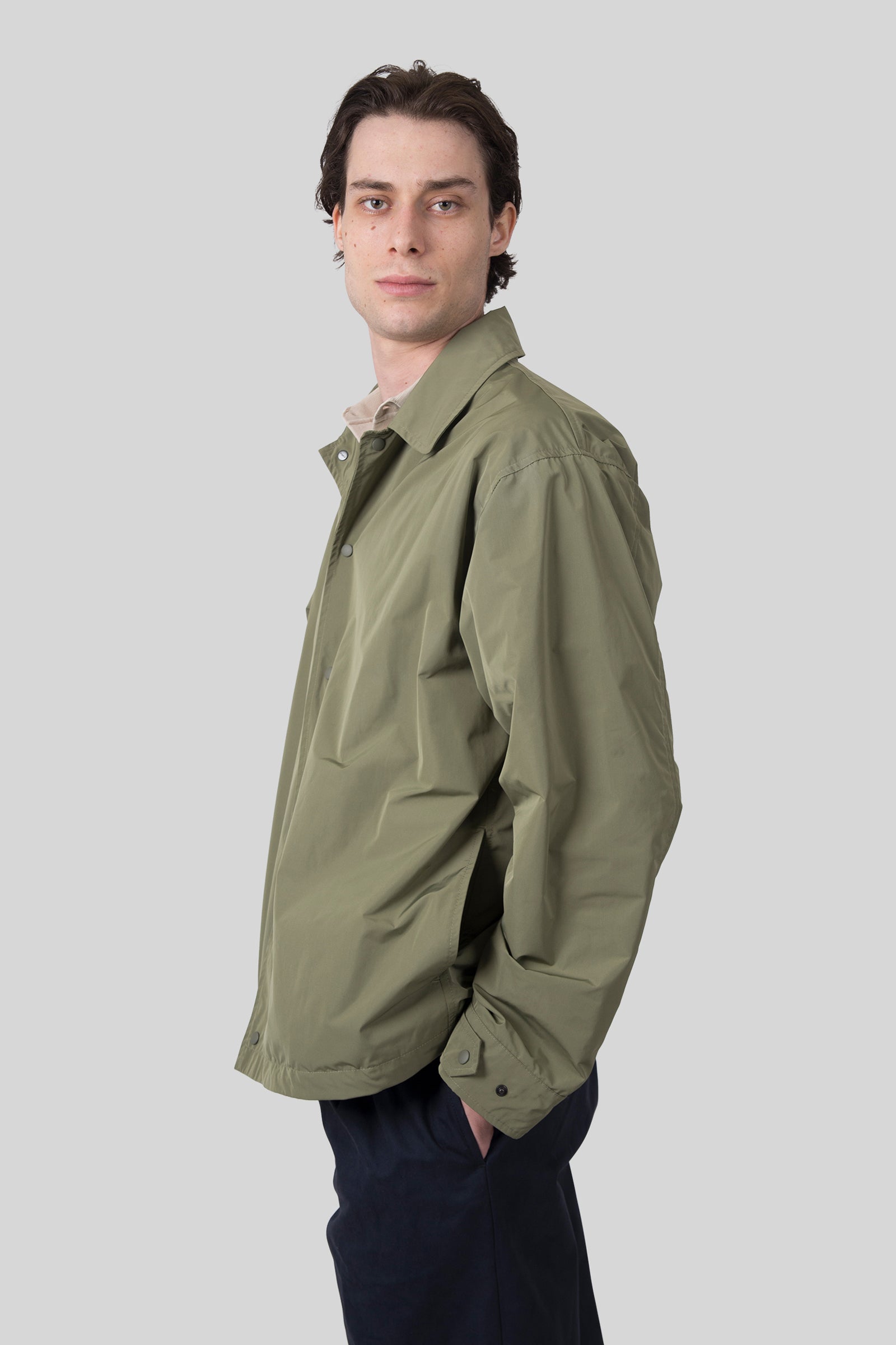 Aspesi Camicia Pollard Lite In Taffeta Verde Salvia Uomo - 3