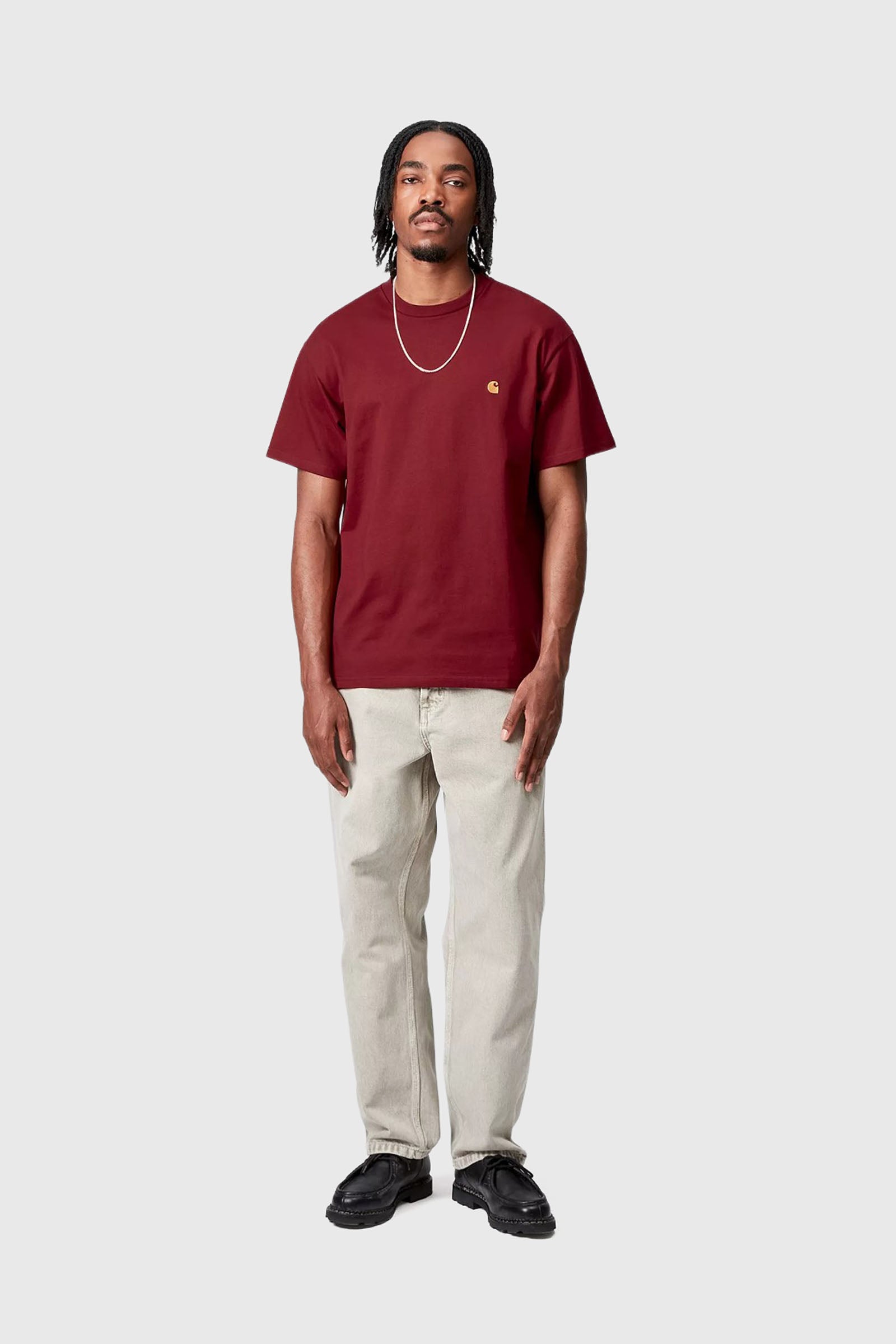 Carhartt Wip T-shirt S/s Chase Bordeaux Uomo - 2