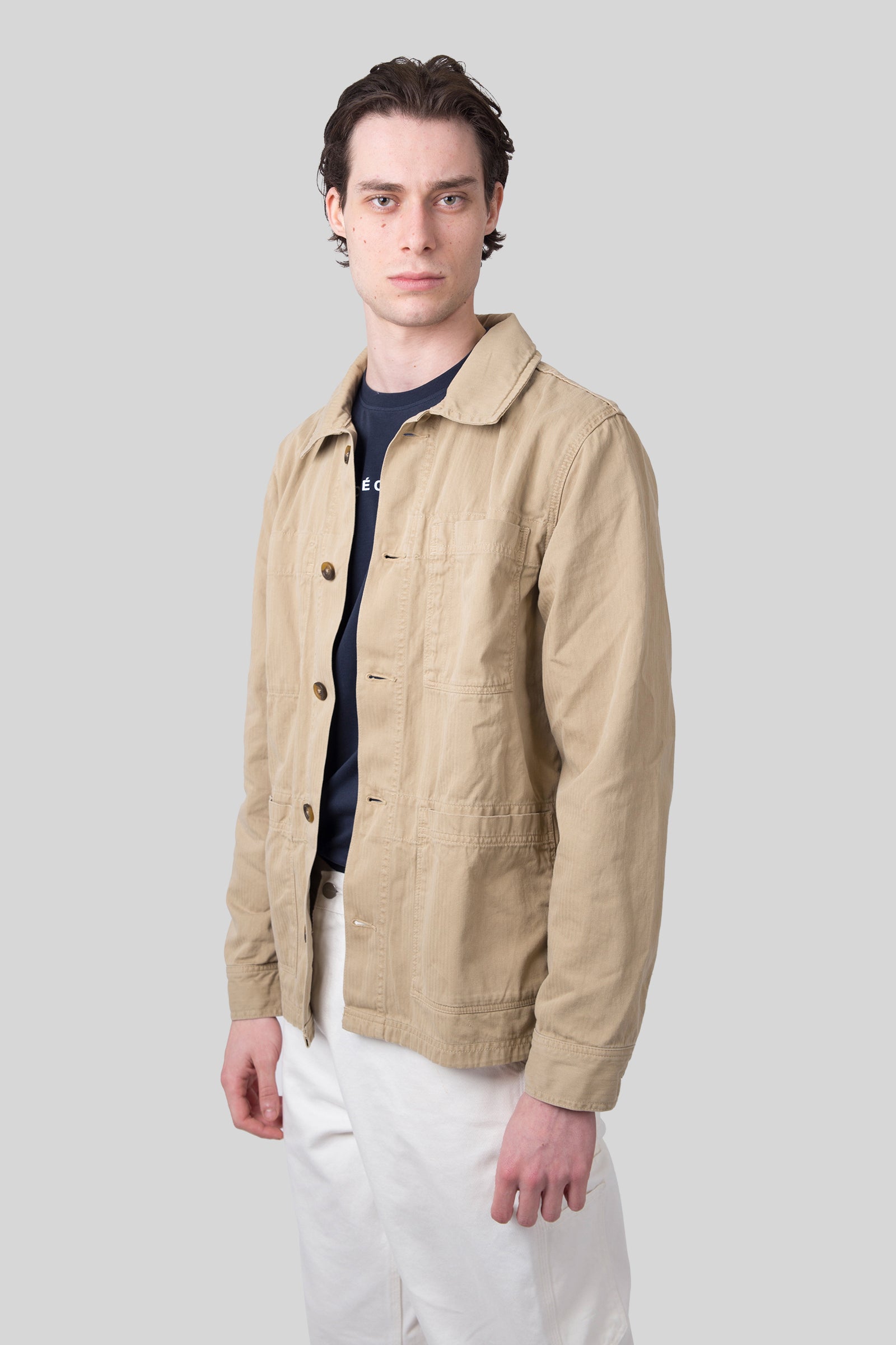 Sebago Overshirt Dorr Herringbone Beige Uomo - 1