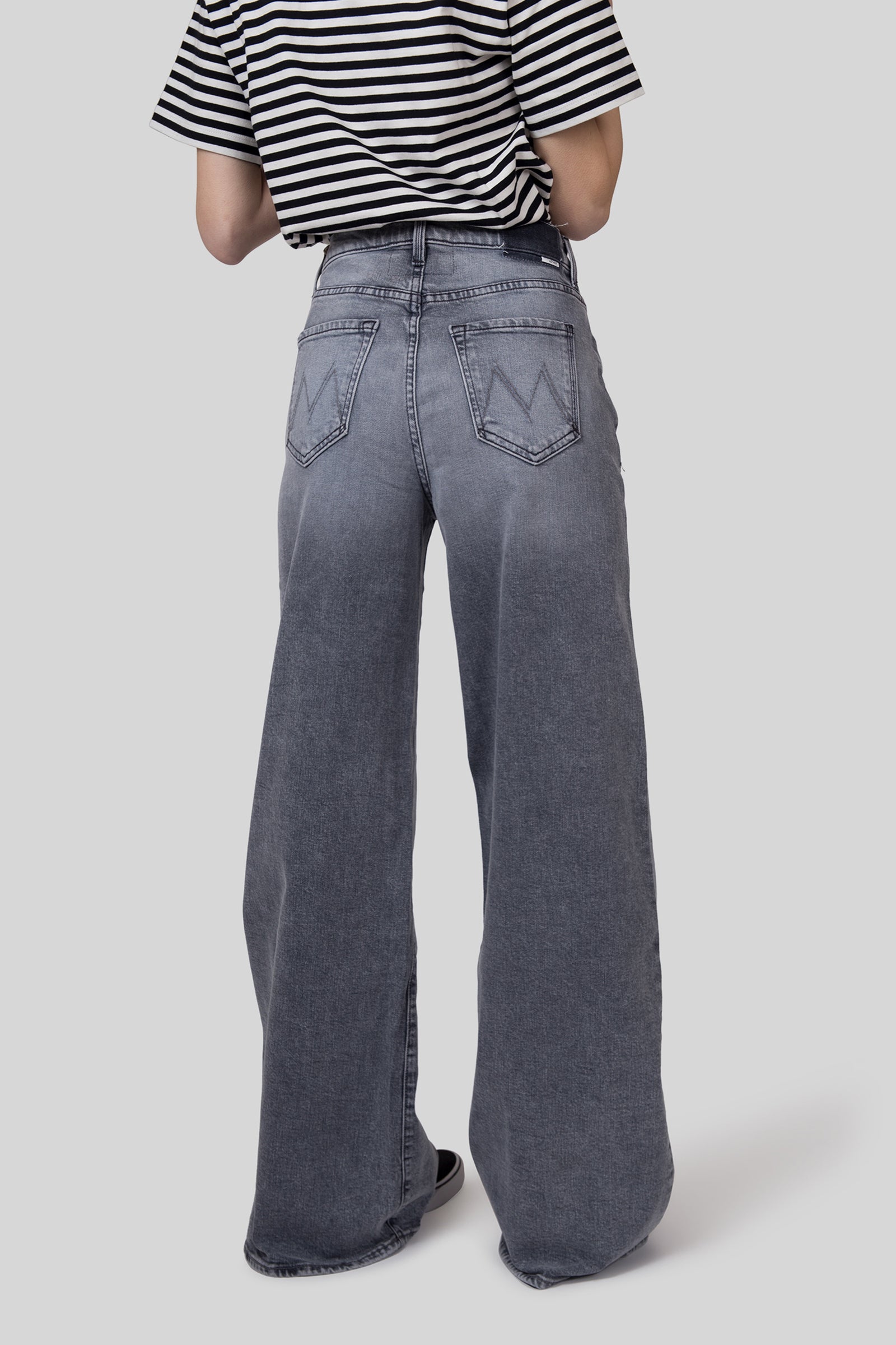 Mother Jeans The Ditcher Roller Sneak Grigio Chiaro Donna - 3