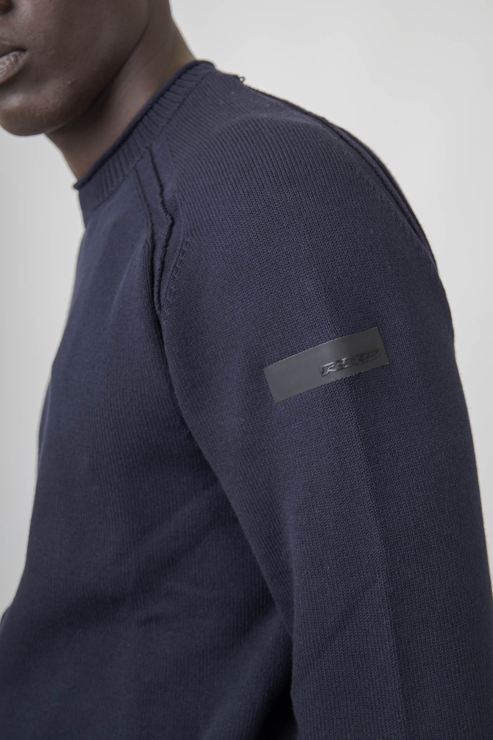 Rrd Maglia Cotton Plain Round Knit Blu Scuro Uomo - 6