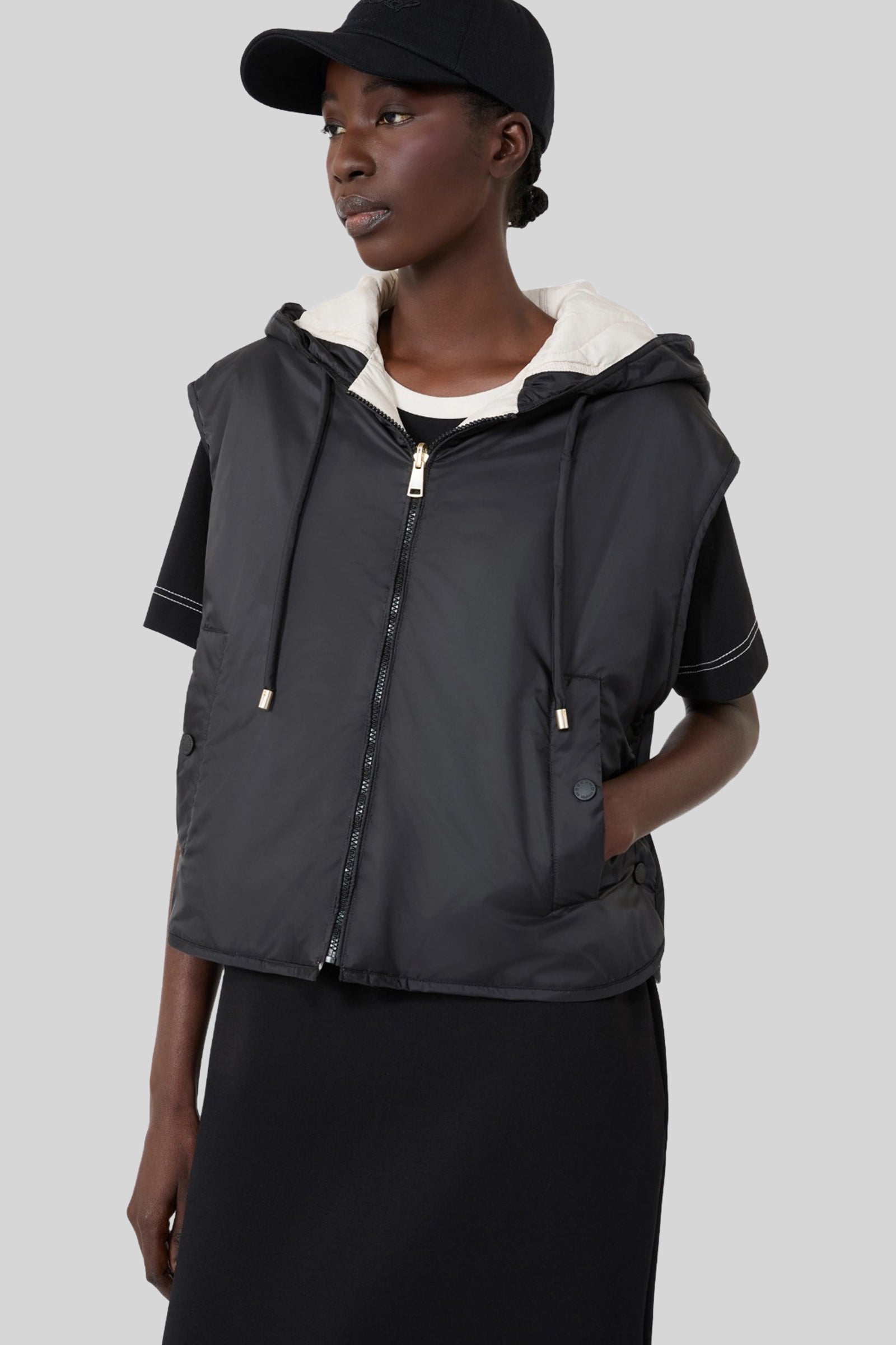 Accenni Reversible Padded Vest In Rainproof Canvas - 1