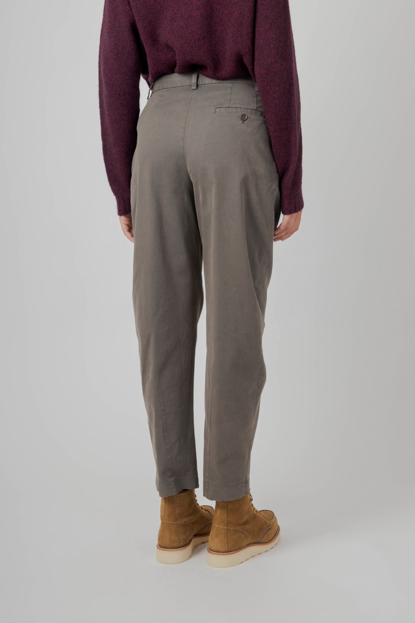 Aspesi Pantalone In Gabardina Di Cotone Grigio Donna - 5