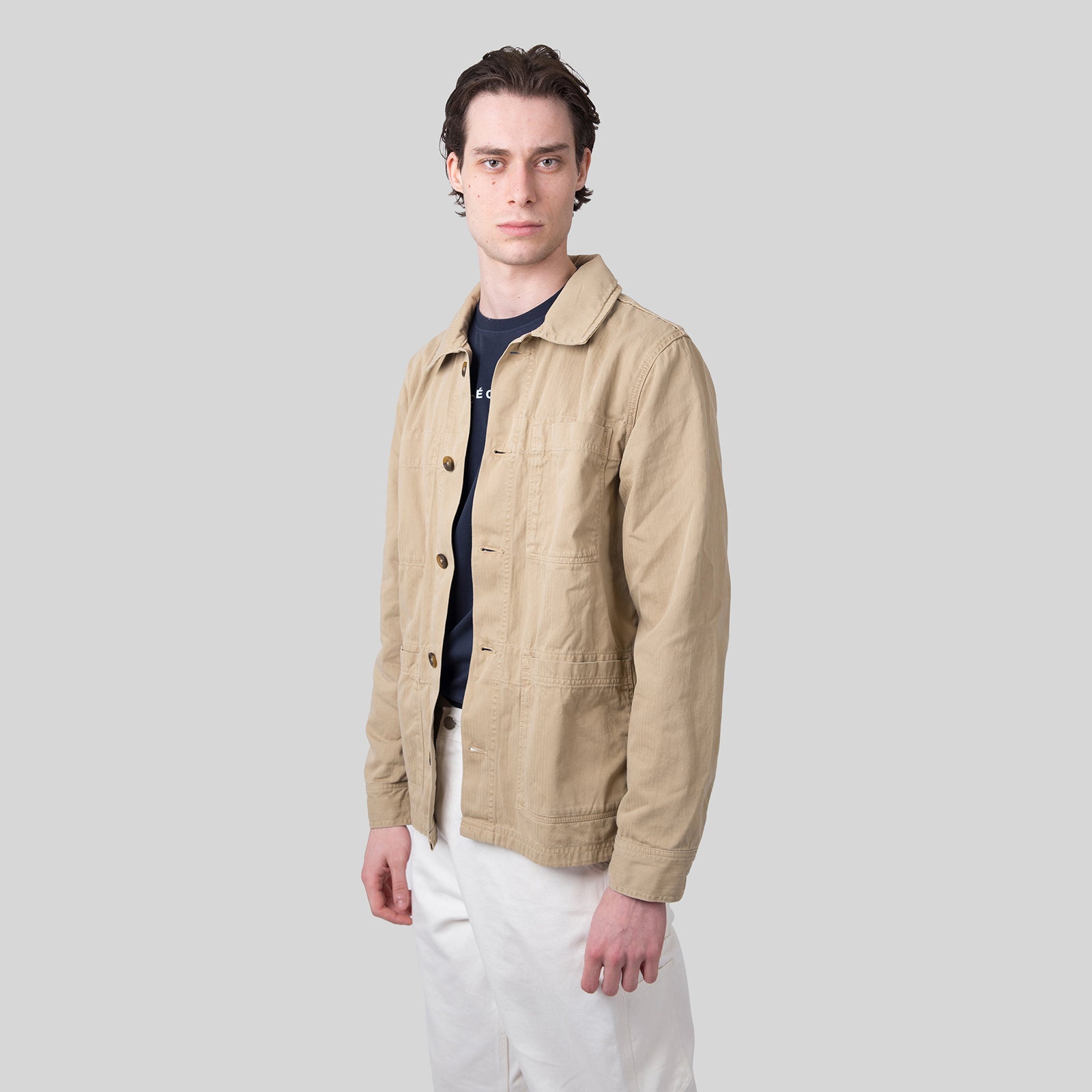 Sebago Overshirt Dorr Herringbone Beige Uomo - 6
