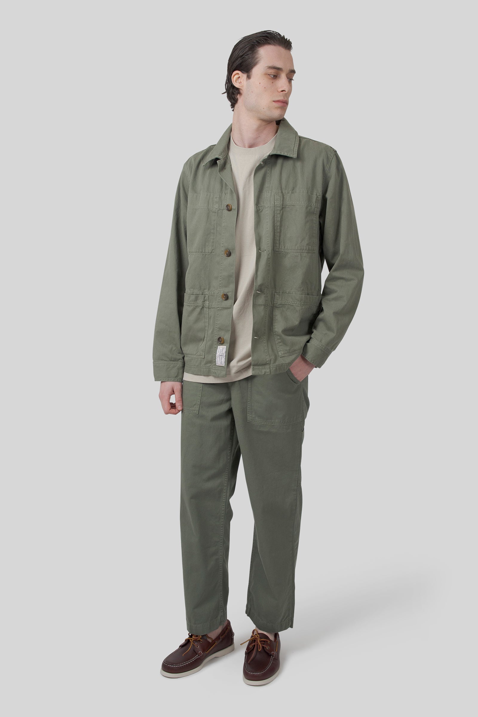 Sebago Pantalone Milton Herringbone Verde Uomo - 2