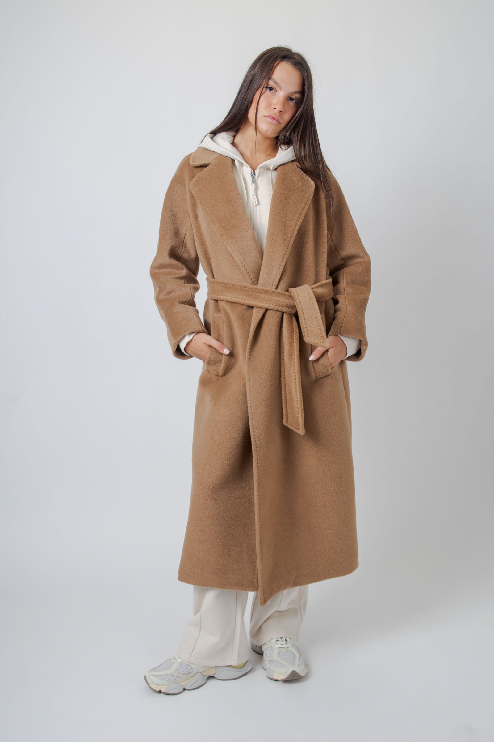Max Mara Weekend Cappotto Lungo Tempera In Lana E Alpaca Cammello Donna - 8