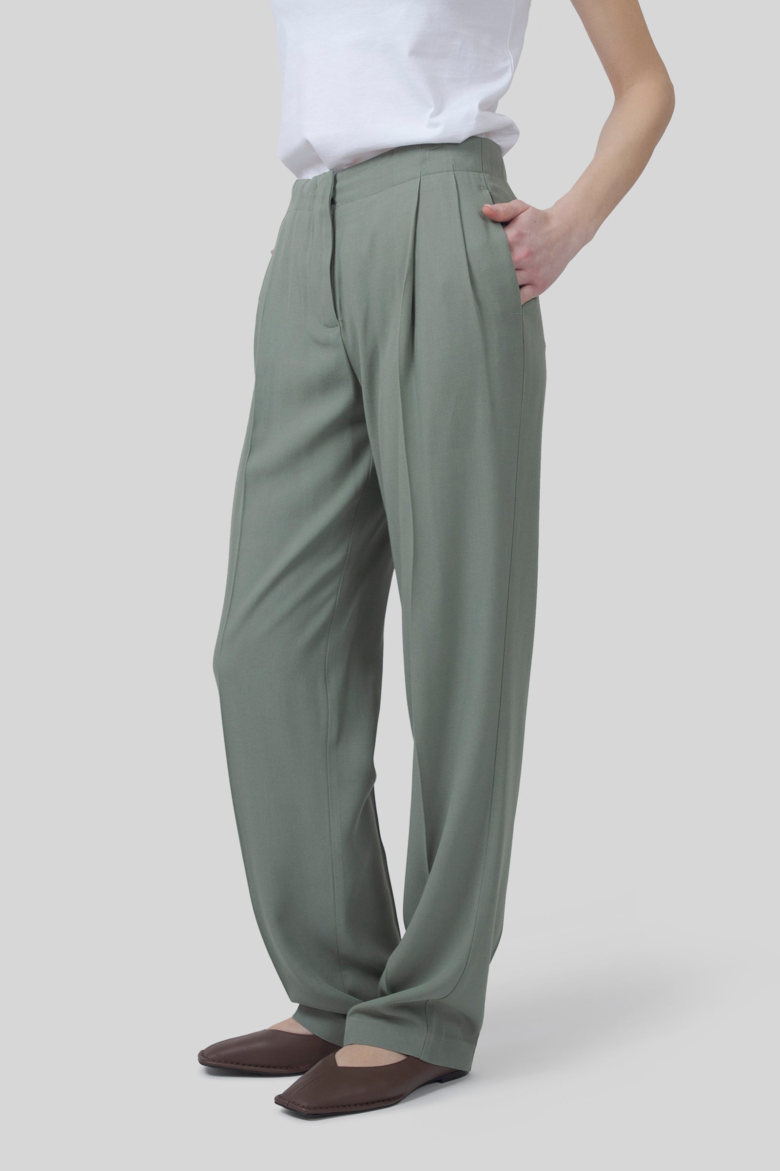 Semicouture Pantalone Linda Verde Acqua Donna - 4