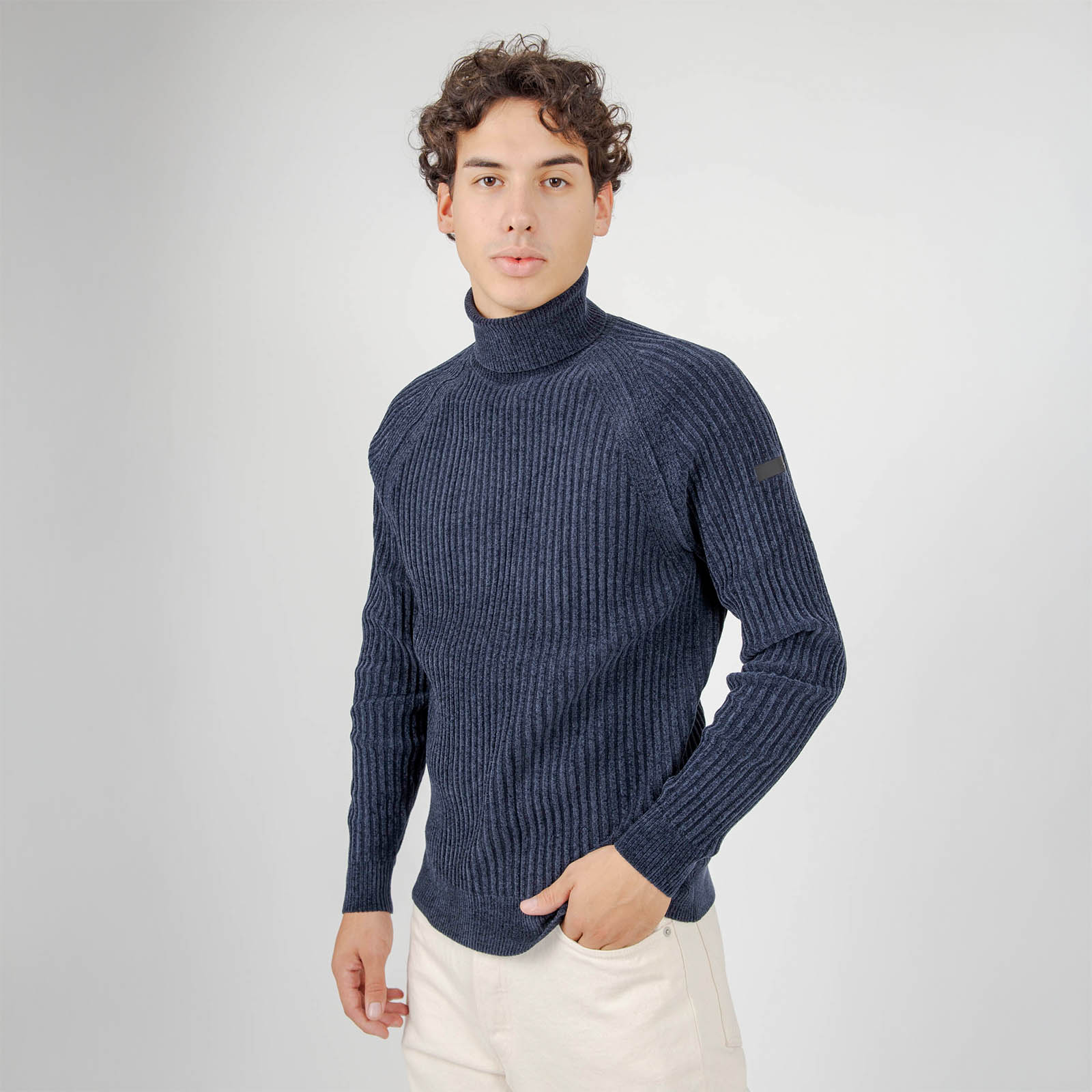 Rrd Maglia Velvet Rave Turtleneck Blu Scuro Uomo - 7