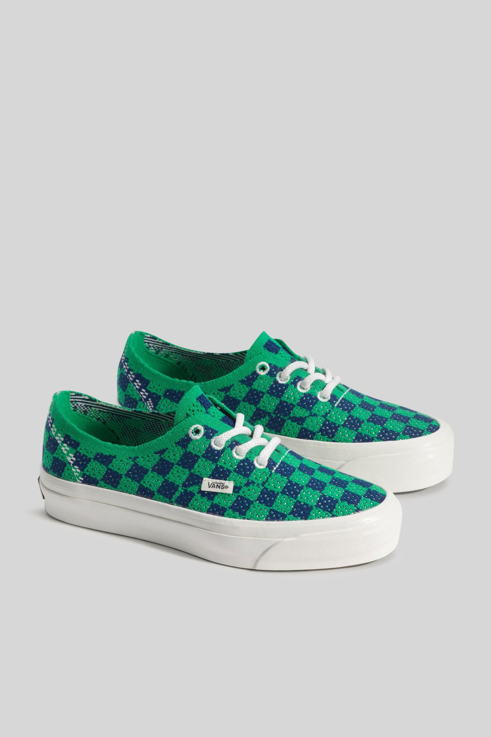 Vans "off The Wall" Sneaker Premium Authentic Checkerboard Blu/verde Unisex - 3