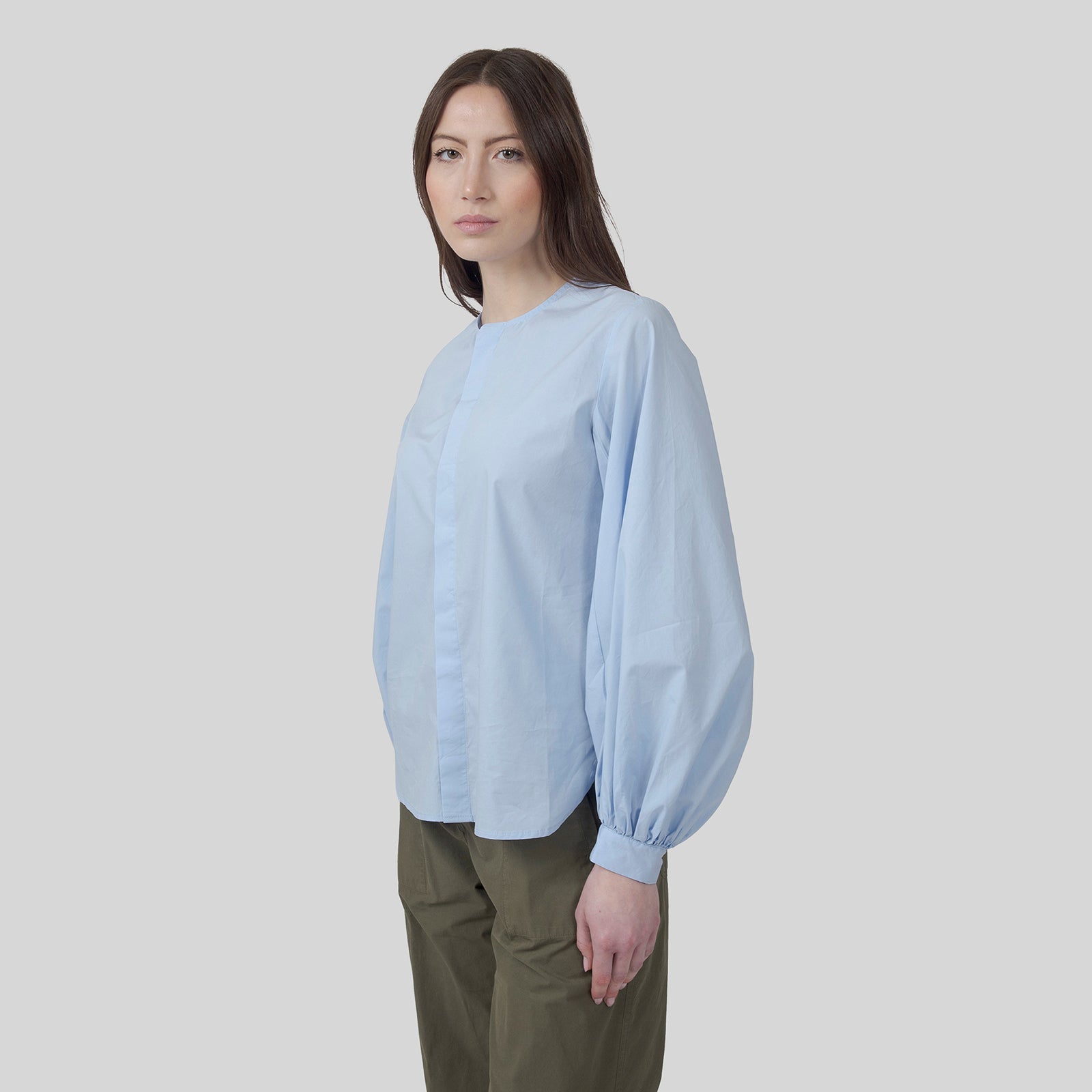 Roberto Collina Camicia Coreana Azzurro Donna - 9