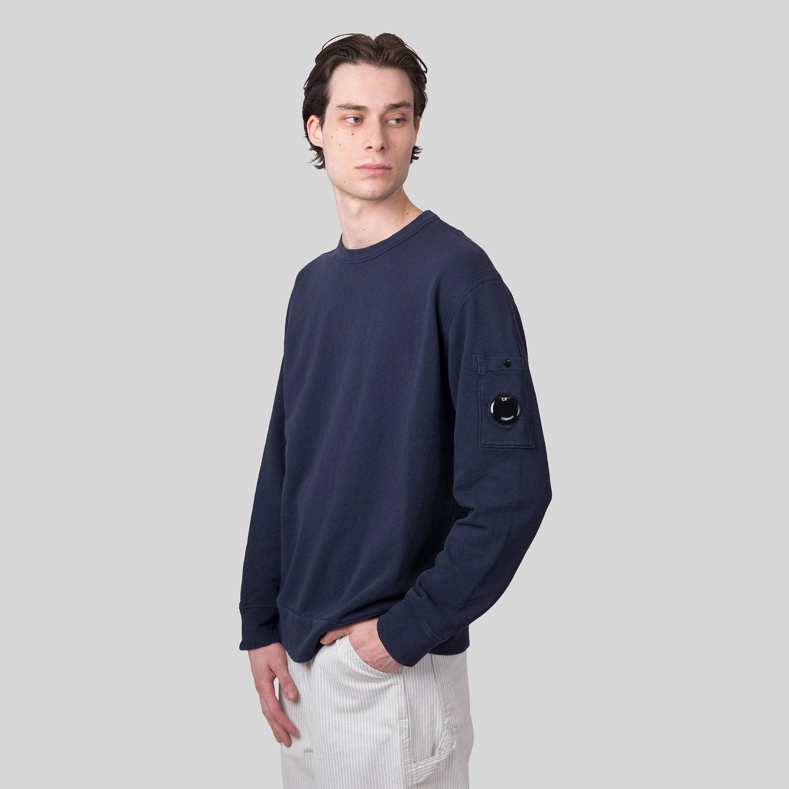 C.p. Company Felpa Crewneck Malfilé Blu Navy Uomo - 7