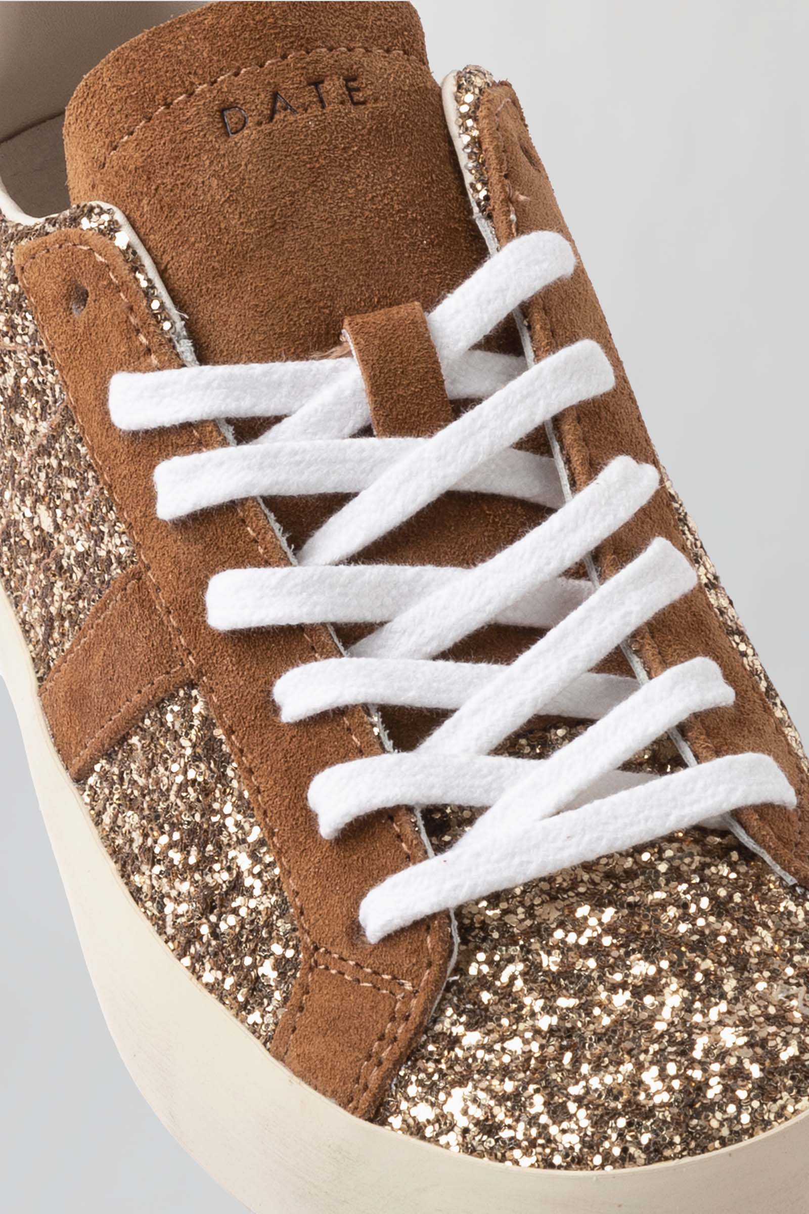 D.a.t.e. Sneaker Hill Low Glitter Bronzo Donna - 4