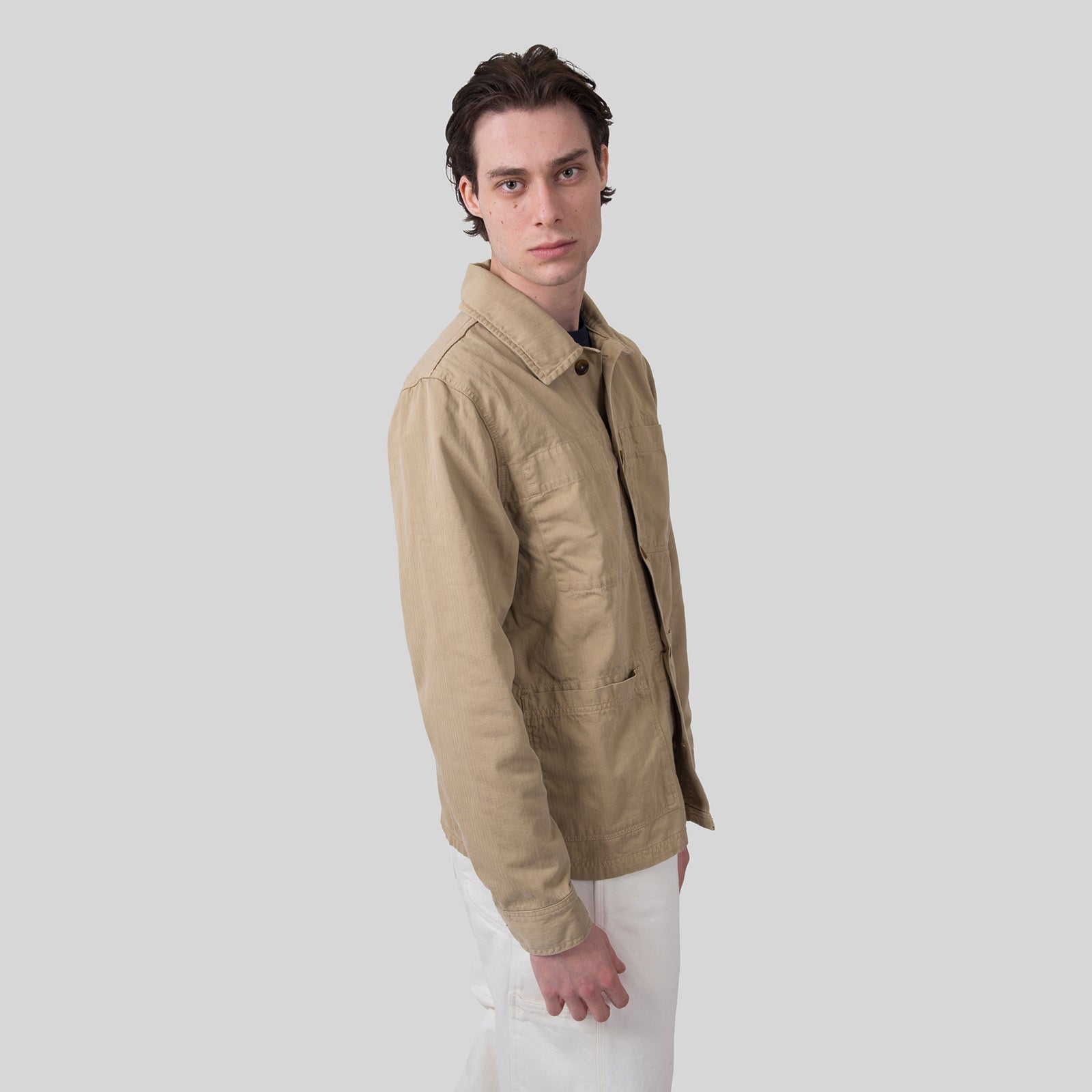 Sebago Overshirt Dorr Herringbone Beige Uomo - 7