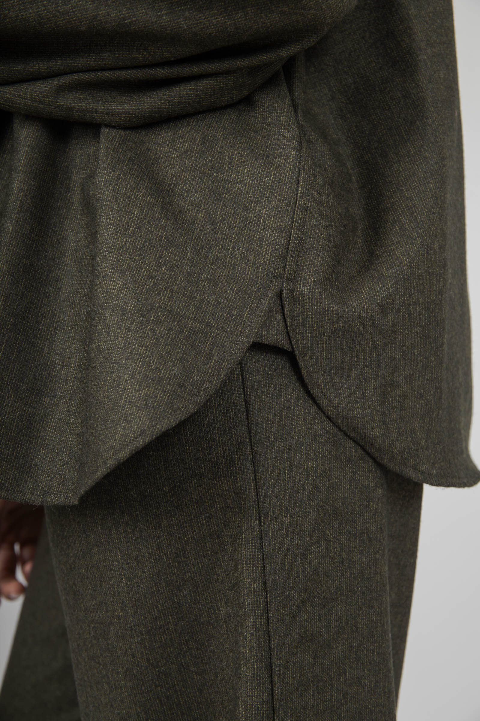 Aspesi Camicia In Flanella Misto Lana Verde Militare Donna - 5