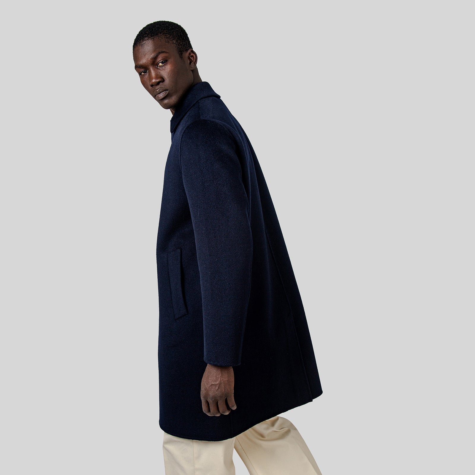 Aspesi Cappotto Virtuoso Double Di Lana Blu Uomo - 7