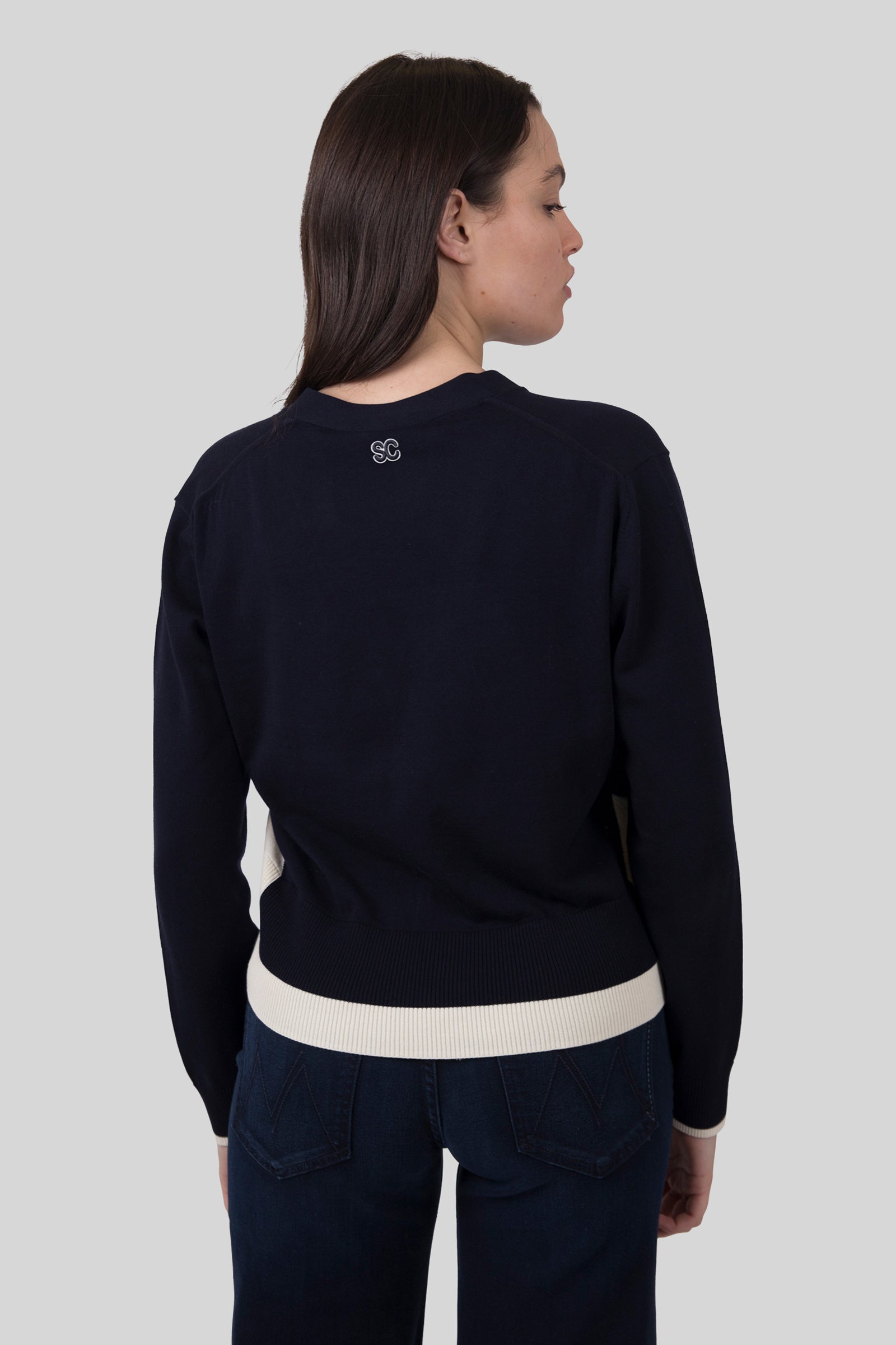 Semicouture Cardigan Amanda Beige/blu Donna - 6